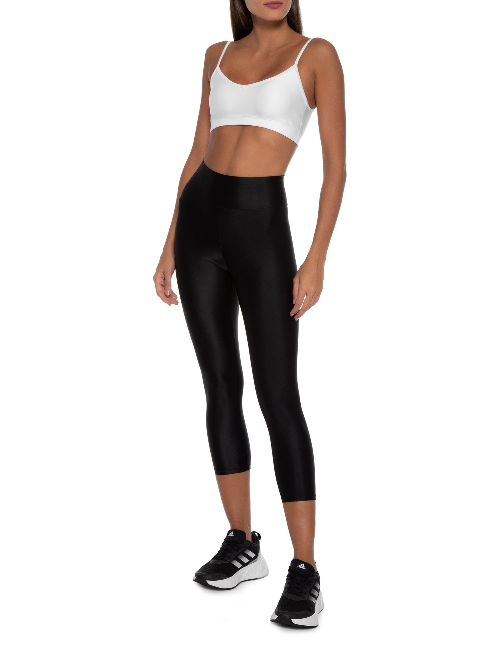 Top Alça Reta Liso Branco Body For Sure