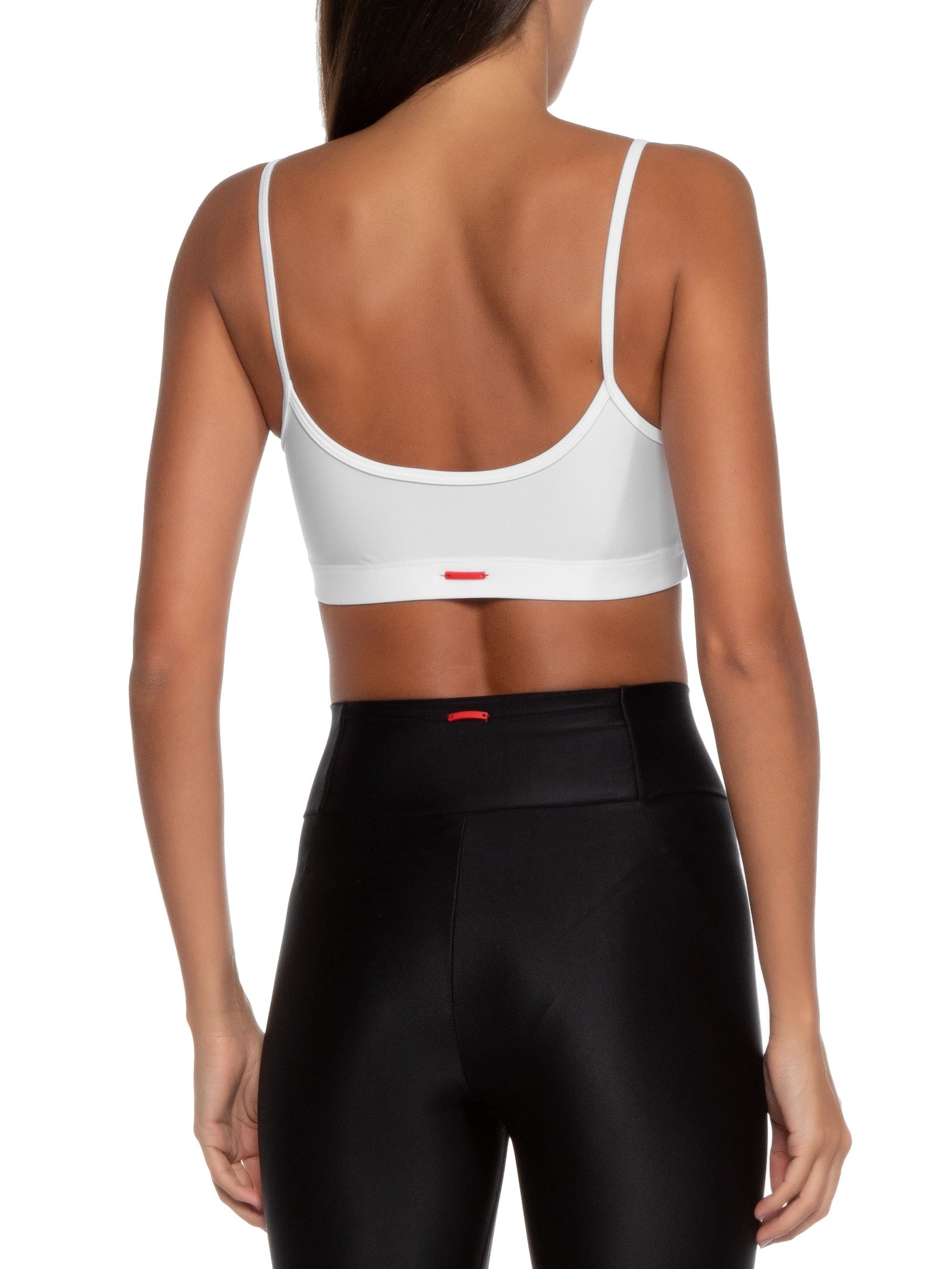 Top Alça Reta Liso Branco Body For Sure