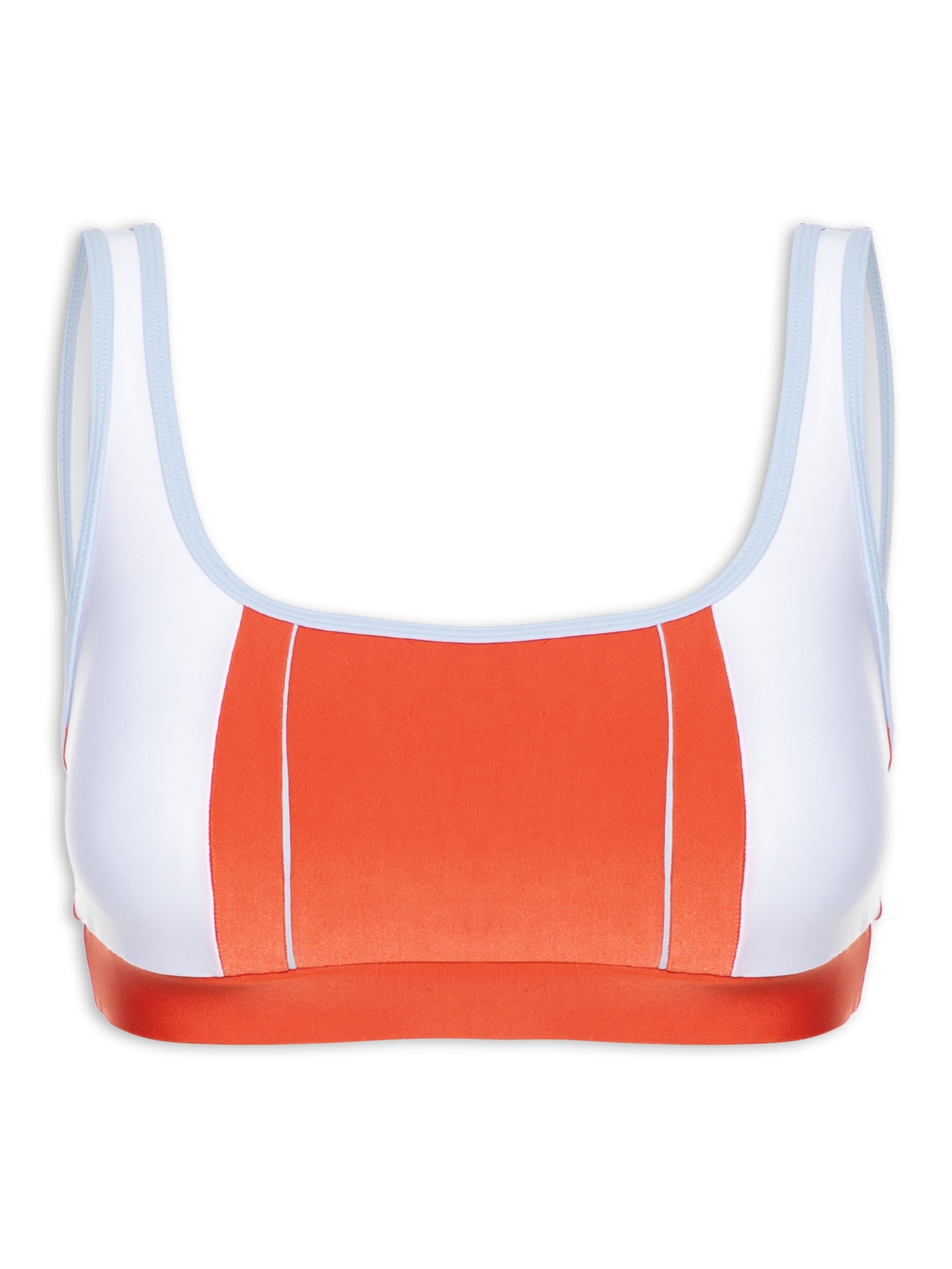 Top Alça Reta Liso Laranja Body For Sure