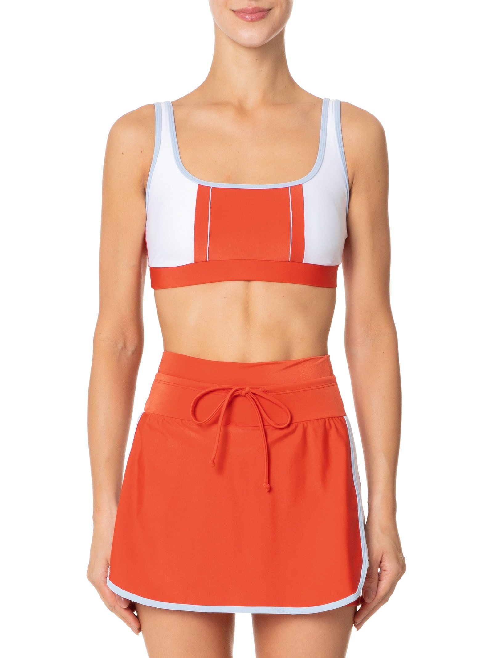 Top Alça Reta Liso Laranja Body For Sure