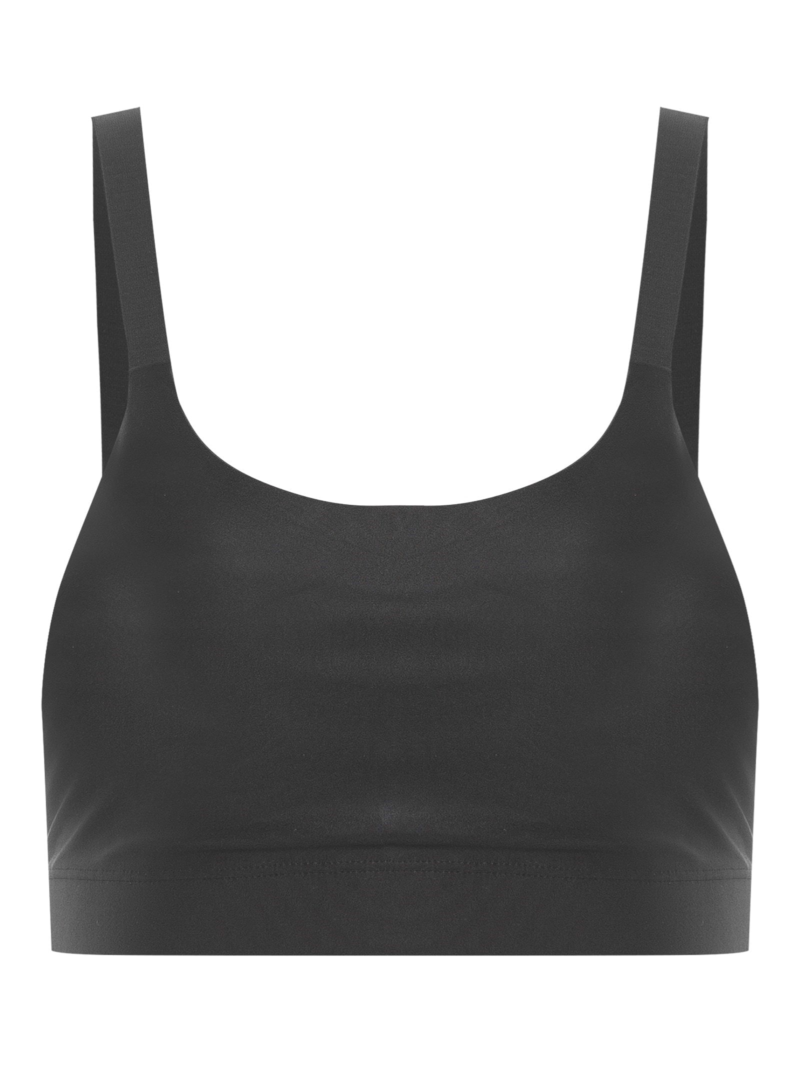 Top Alça Reta Liso Preto Body For Sure