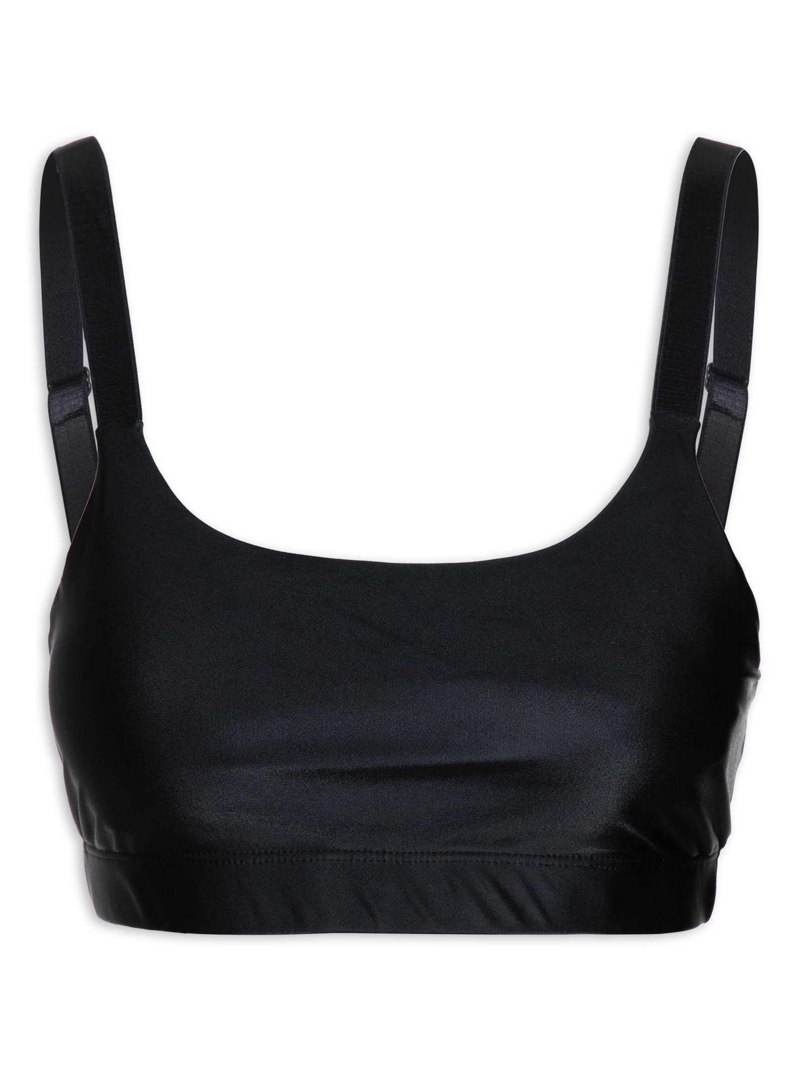 Top Alça Reta Liso Preto Body For Sure