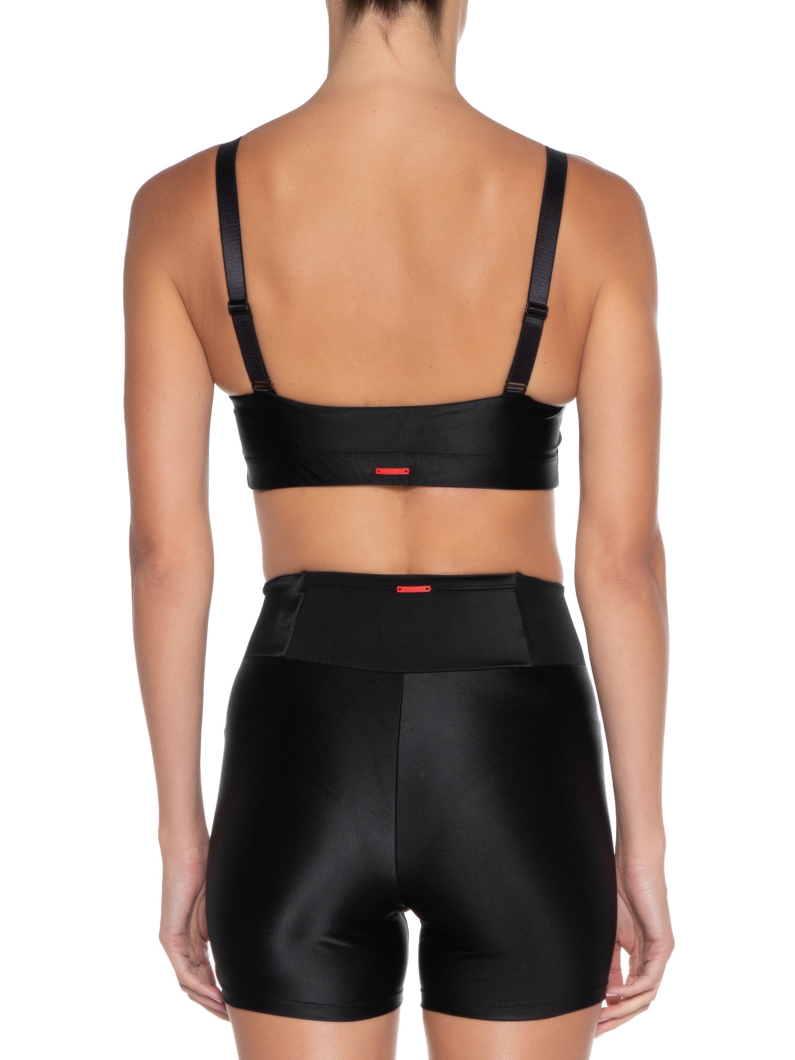 Top Alça Reta Liso Preto Body For Sure