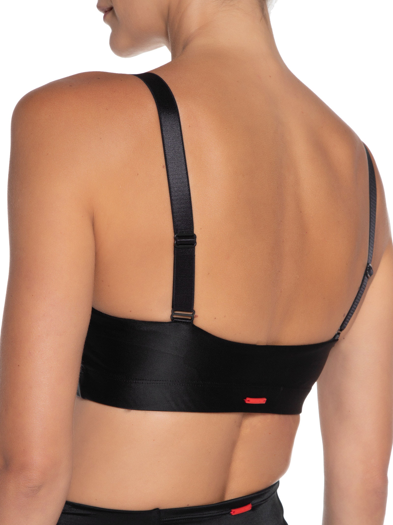 Top Alça Reta Liso Preto Body For Sure