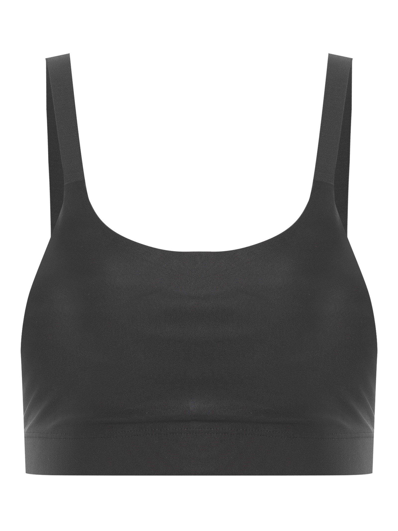 Top Alça Reta Liso Preto Body For Sure