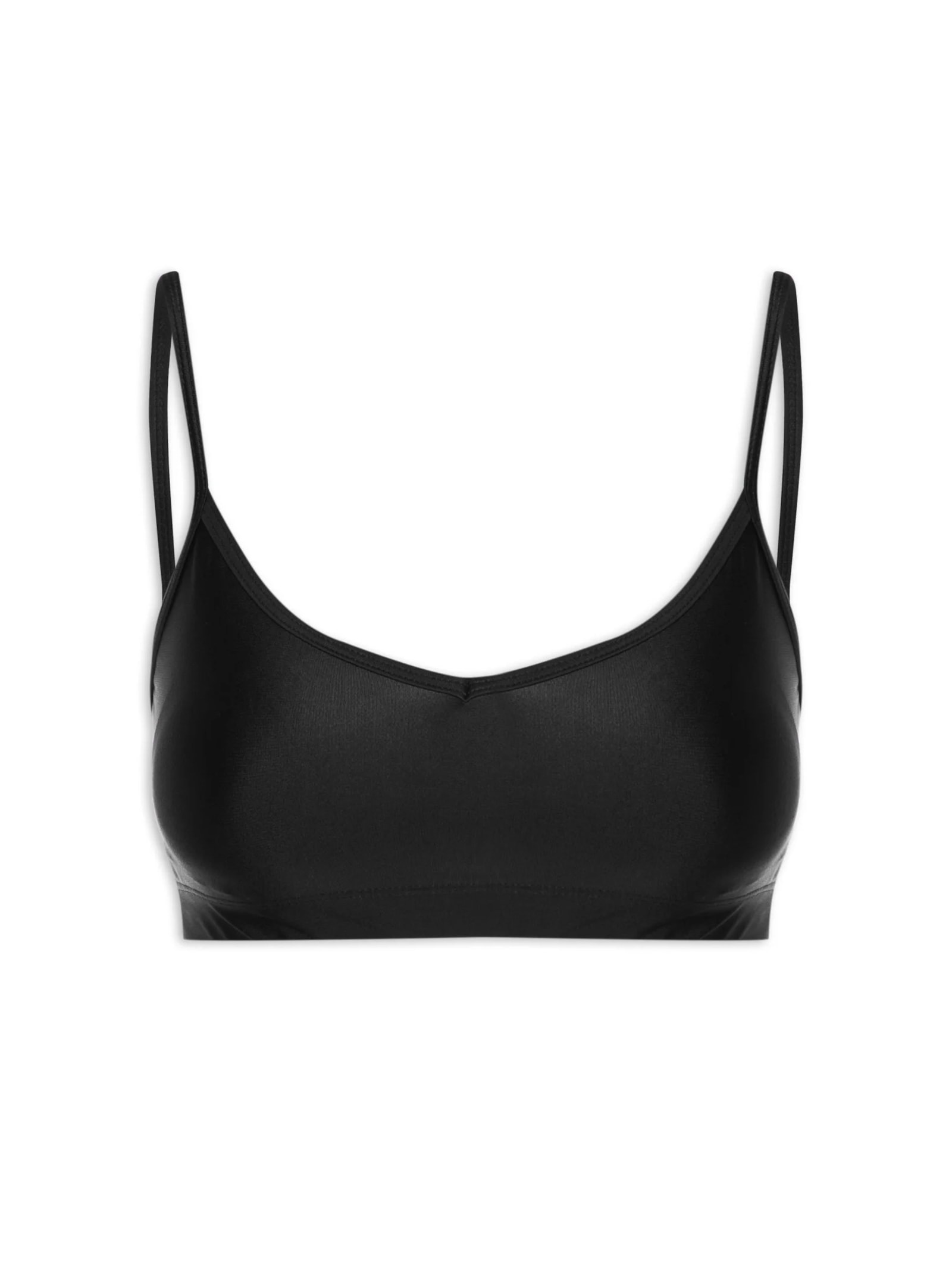 Top Alça Reta Liso Preto Body For Sure