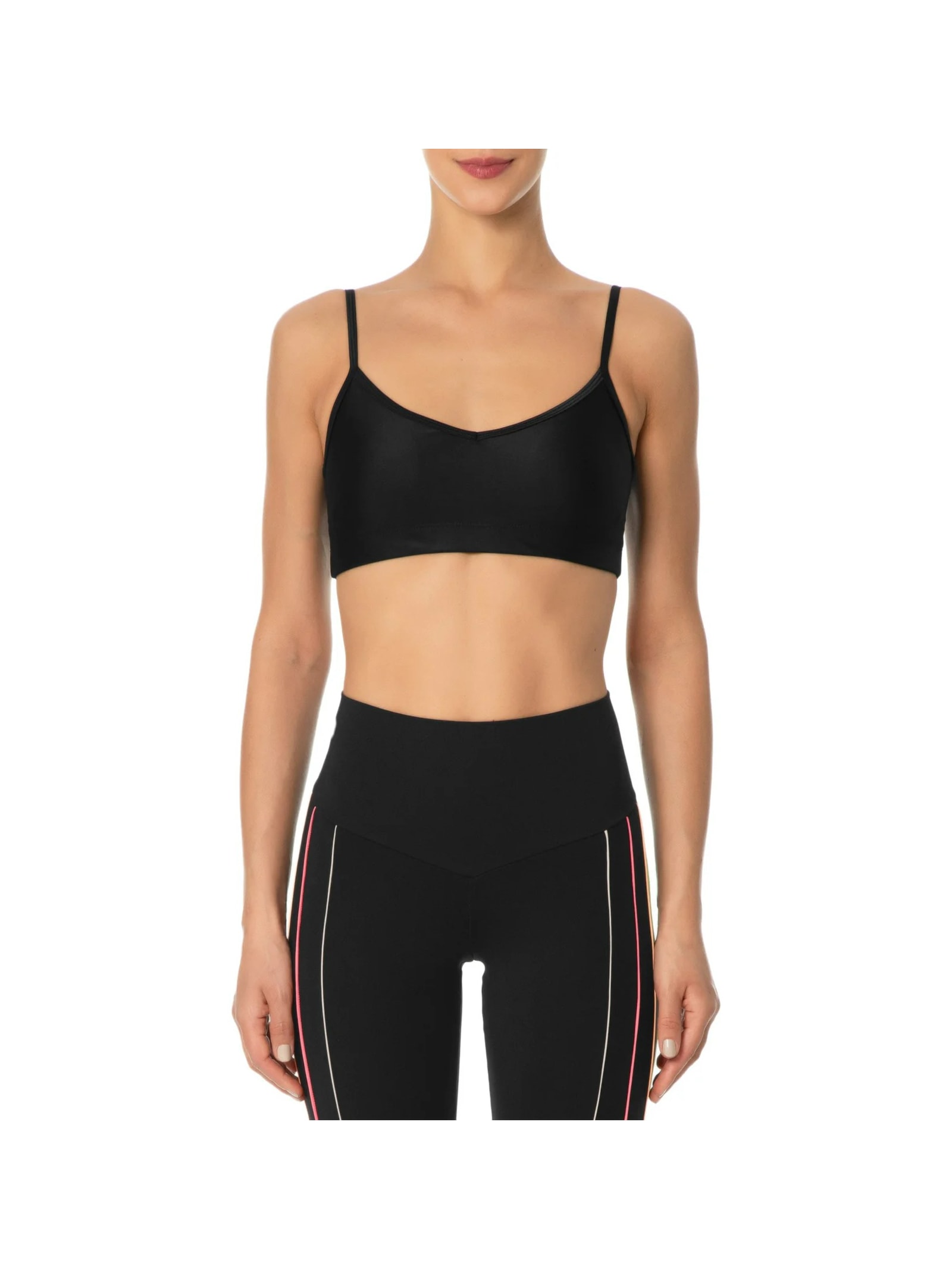 Top Alça Reta Liso Preto Body For Sure