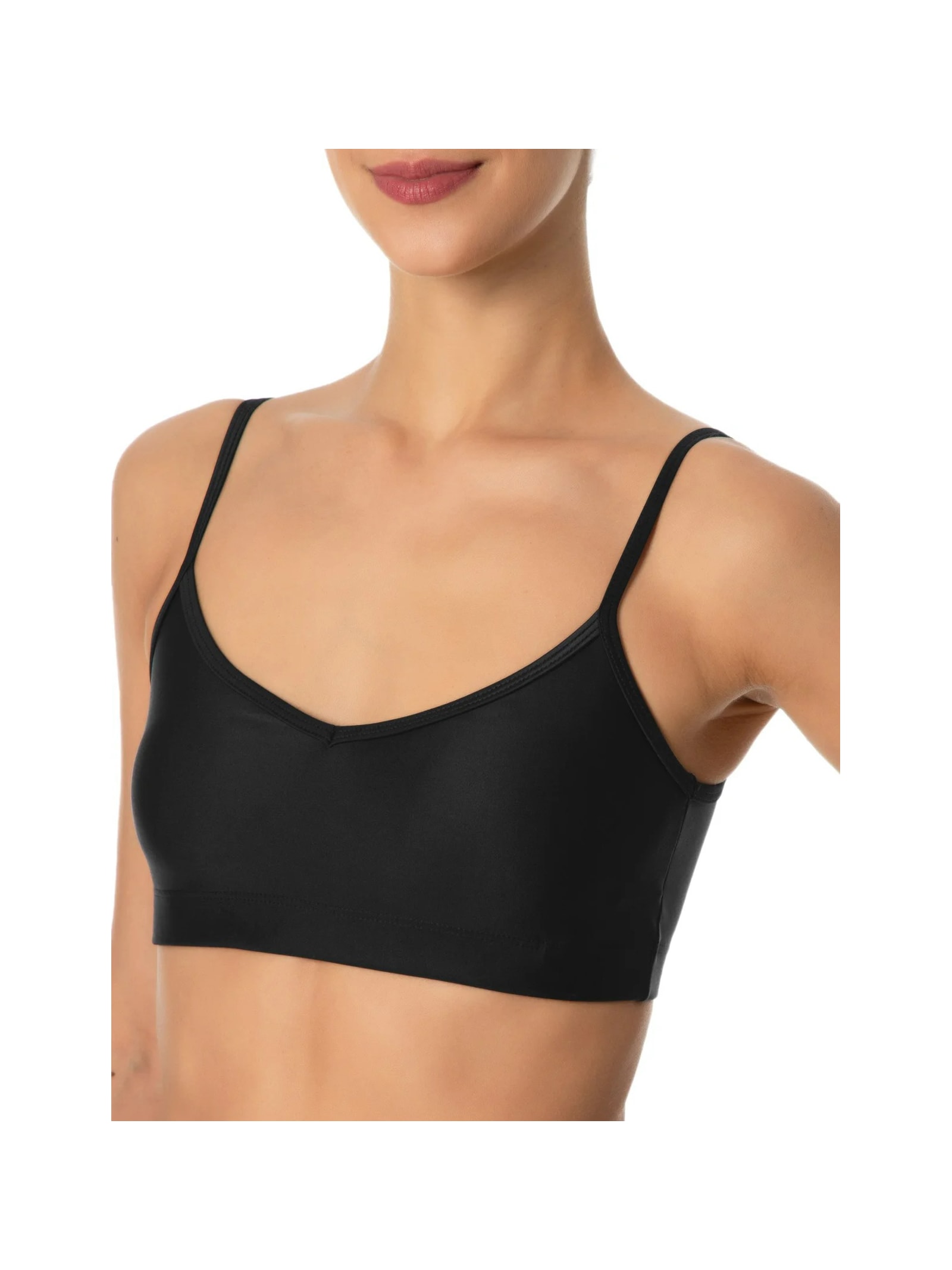 Top Alça Reta Liso Preto Body For Sure