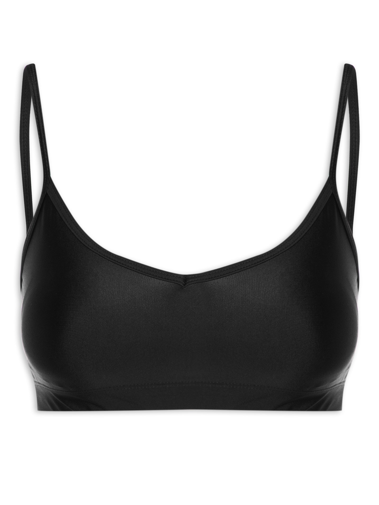 Top Alça Reta Liso Preto Body For Sure