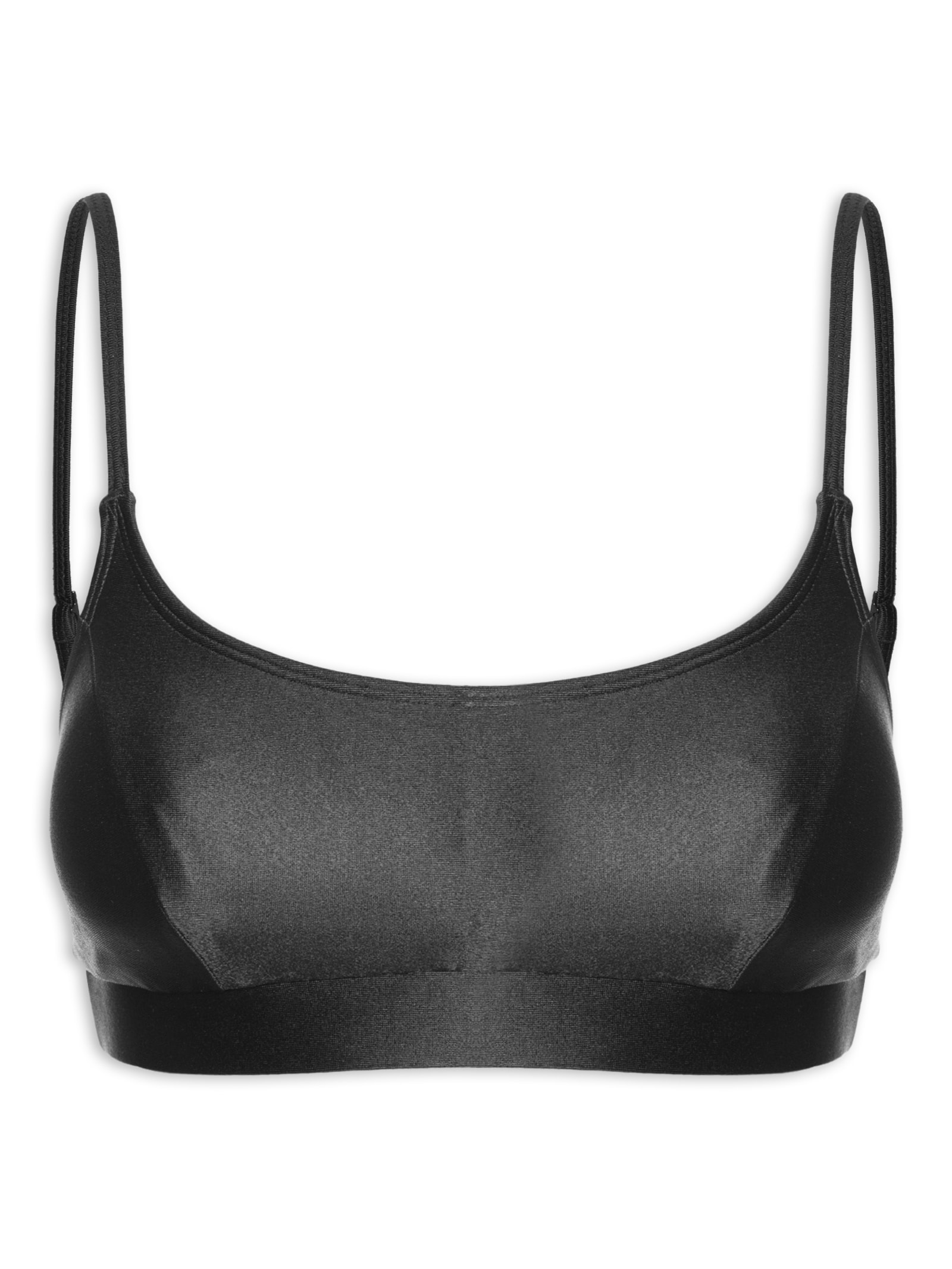 Top Alça Reta Liso Preto Body For Sure
