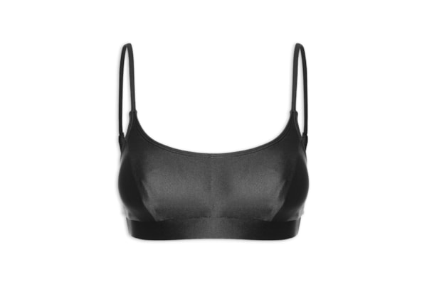 Top Alça Reta Liso - Preto