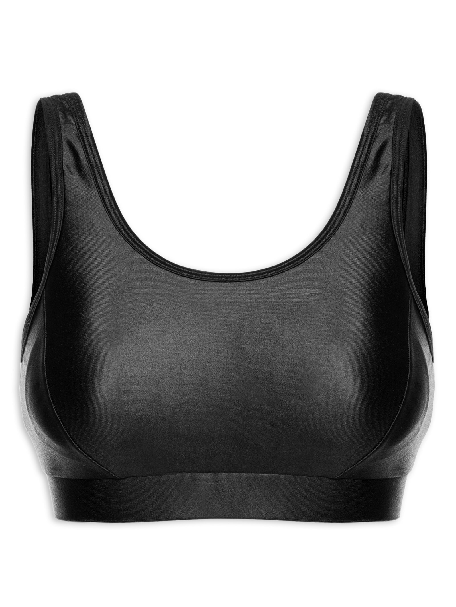 Top Alça Reta Liso Preto Body For Sure