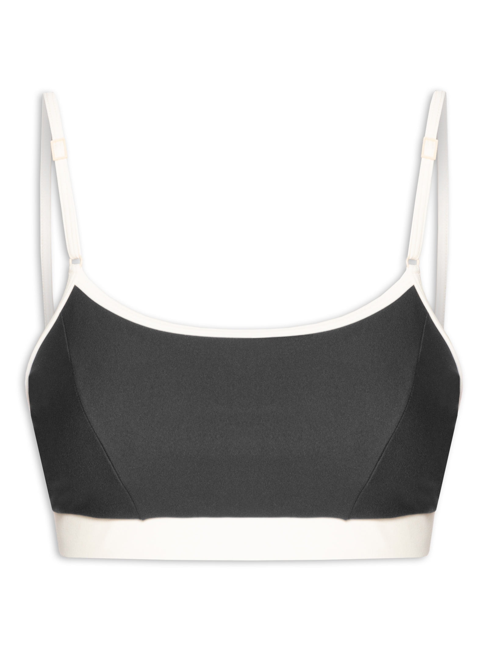 Top Alça Reta Liso Preto Body For Sure