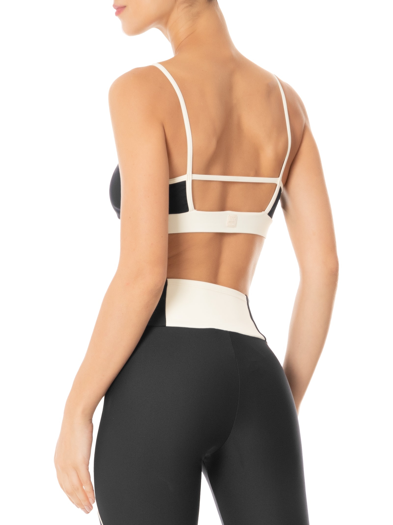 Top Alça Reta Liso Preto Body For Sure