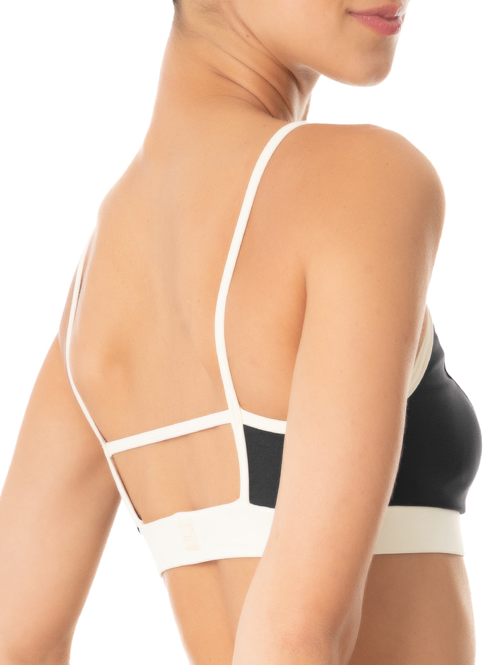 Top Alça Reta Liso Preto Body For Sure