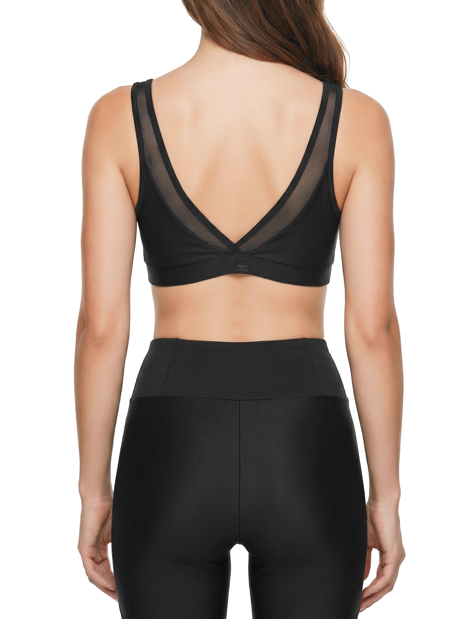 Top Alça Reta Liso Preto Body For Sure