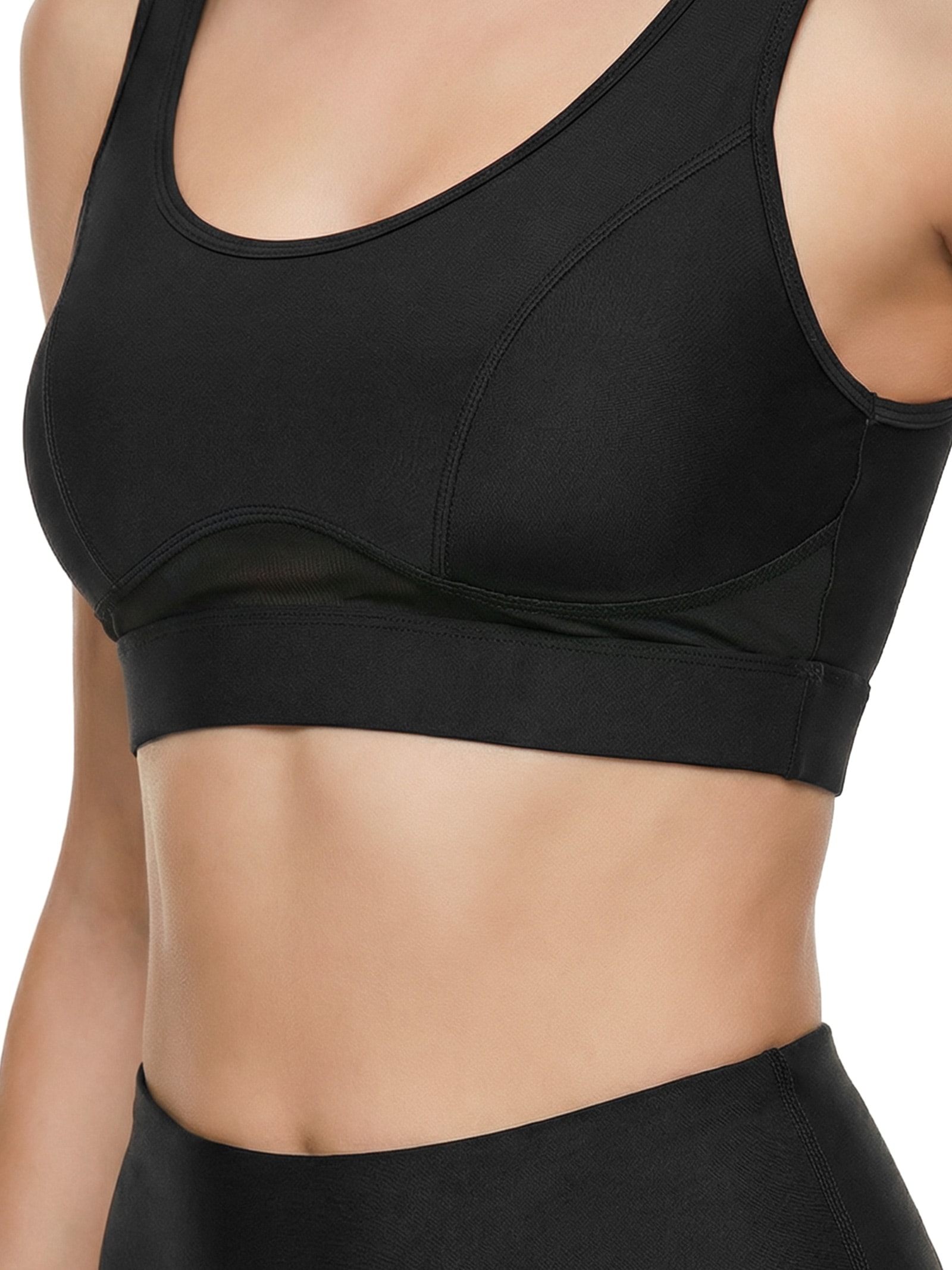 Top Alça Reta Liso Preto Body For Sure