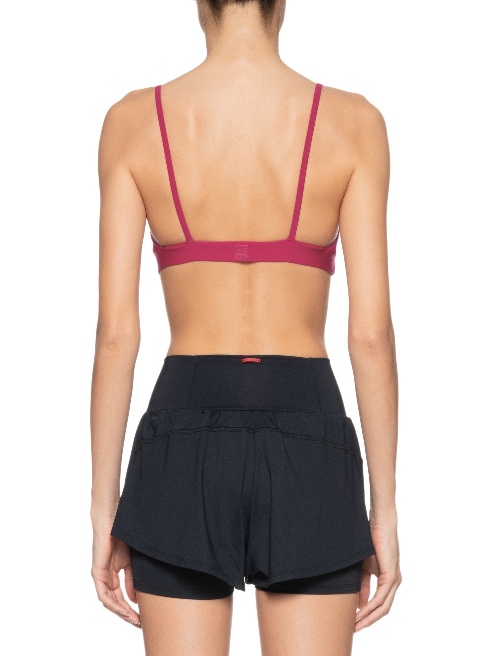 Top Alça Reta Liso Rosa Body For Sure