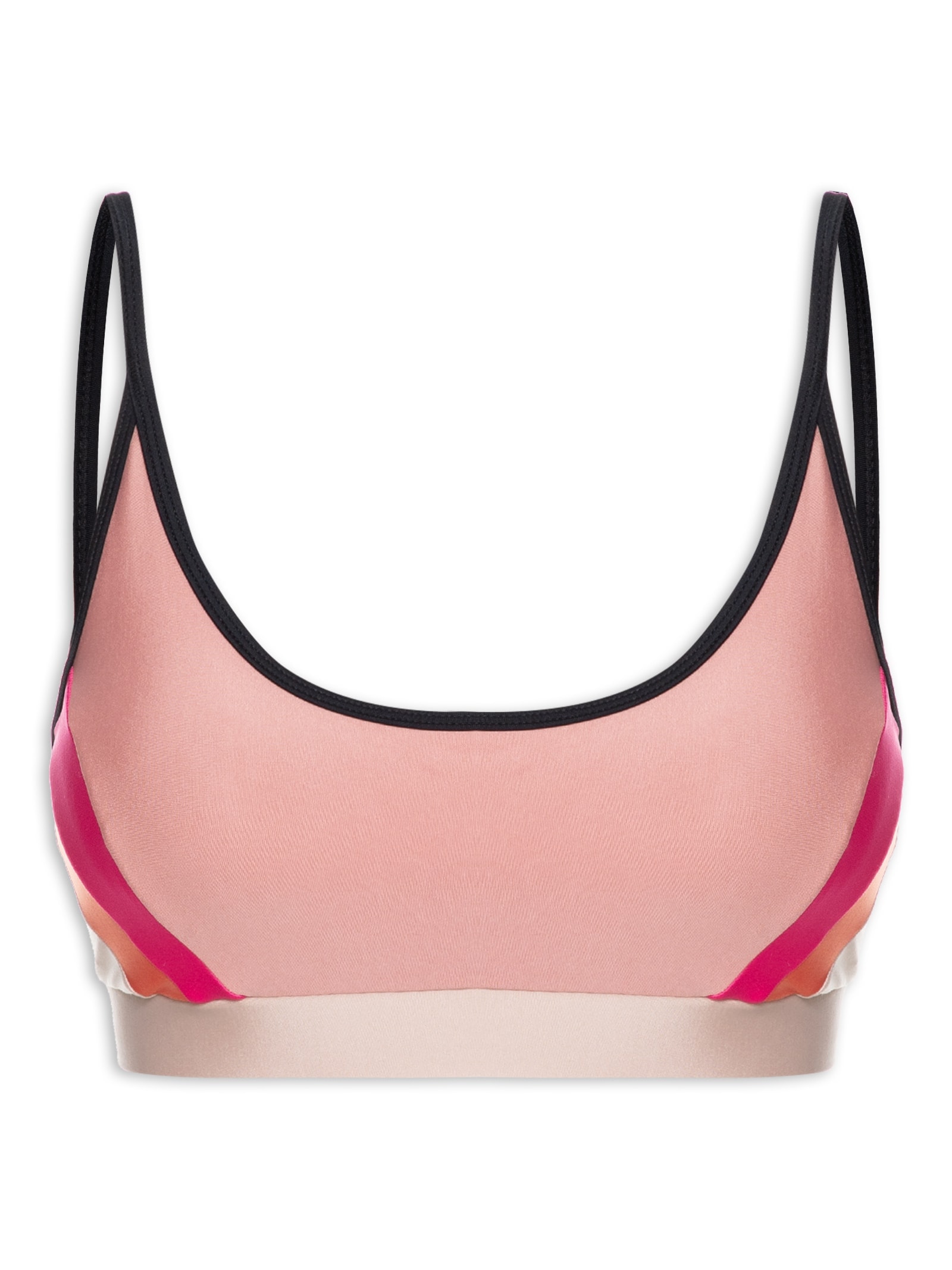 Top Alça Reta Liso Rosa Body For Sure