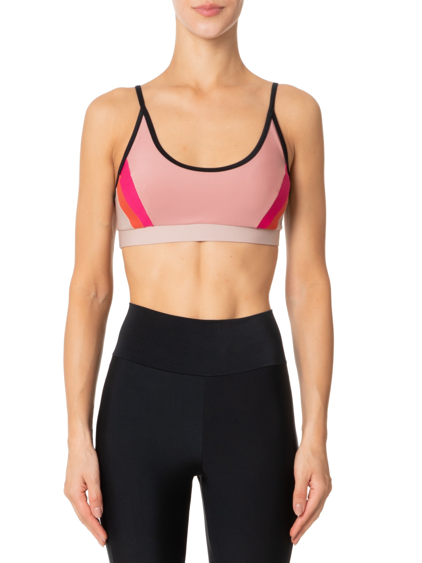 Top Alça Reta Liso Rosa Body For Sure