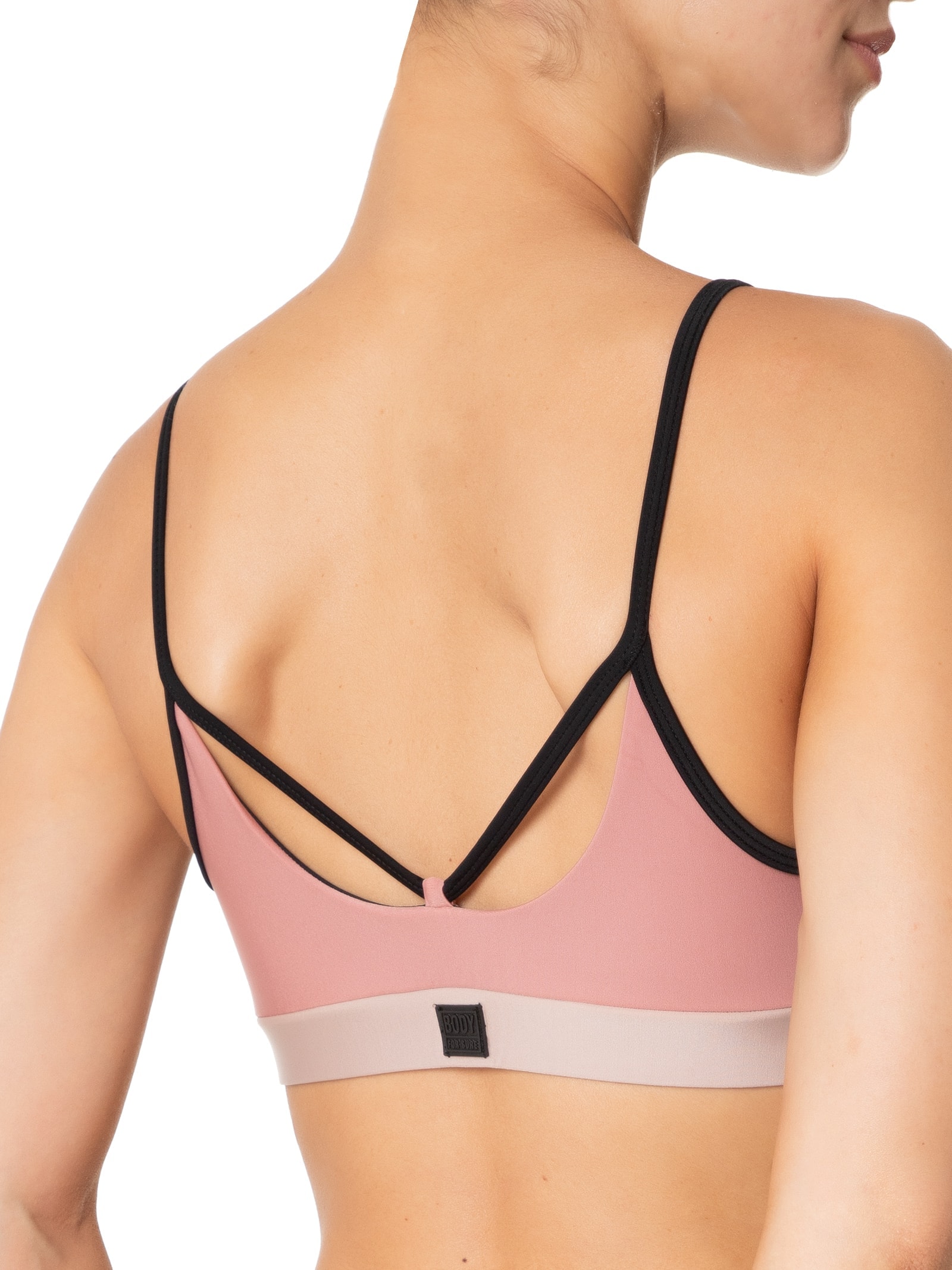 Top Alça Reta Liso Rosa Body For Sure