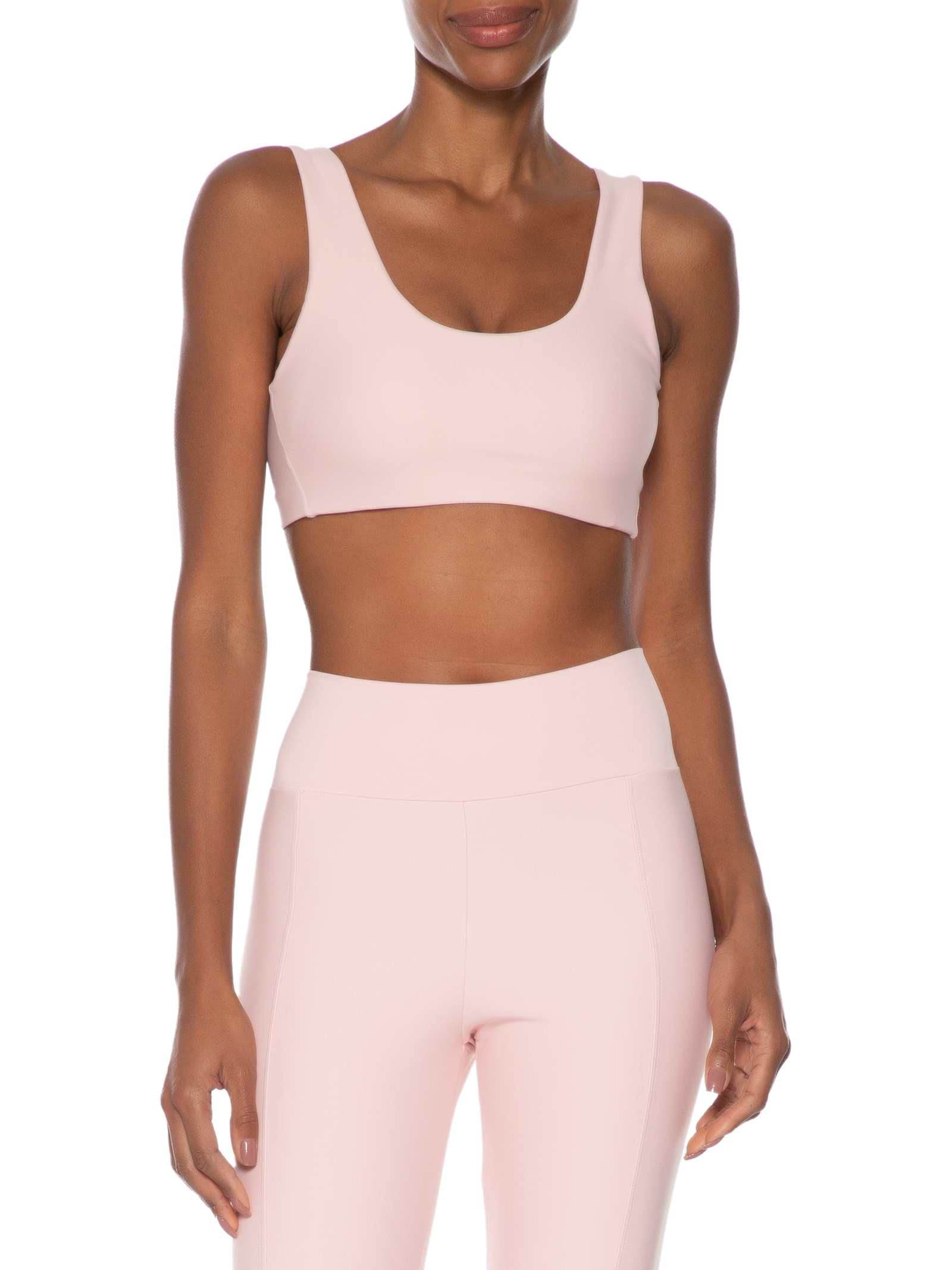 Top Alça Reta Liso Rosa  Body For Sure