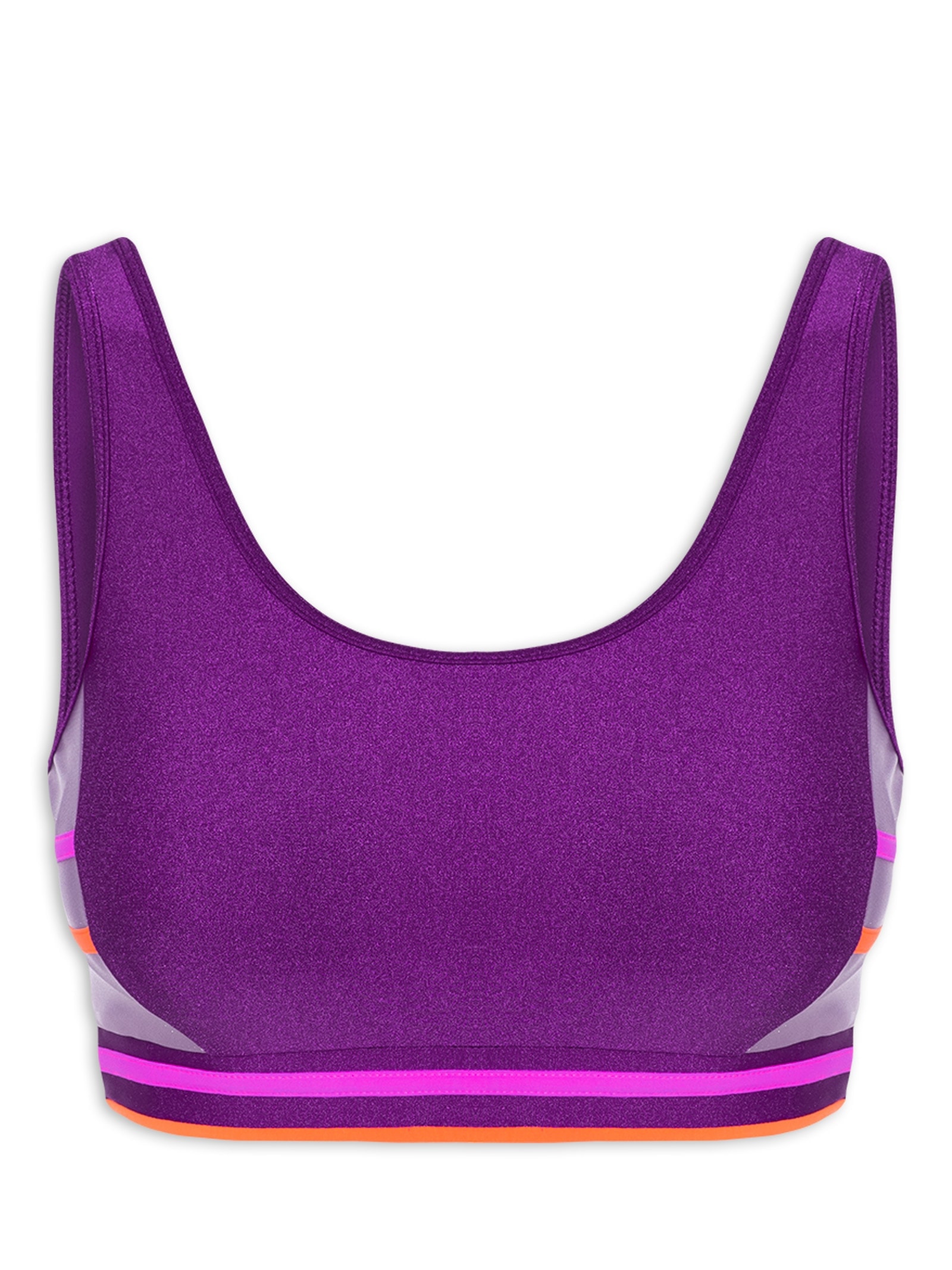 Top Alça Reta Liso Roxo Body For Sure