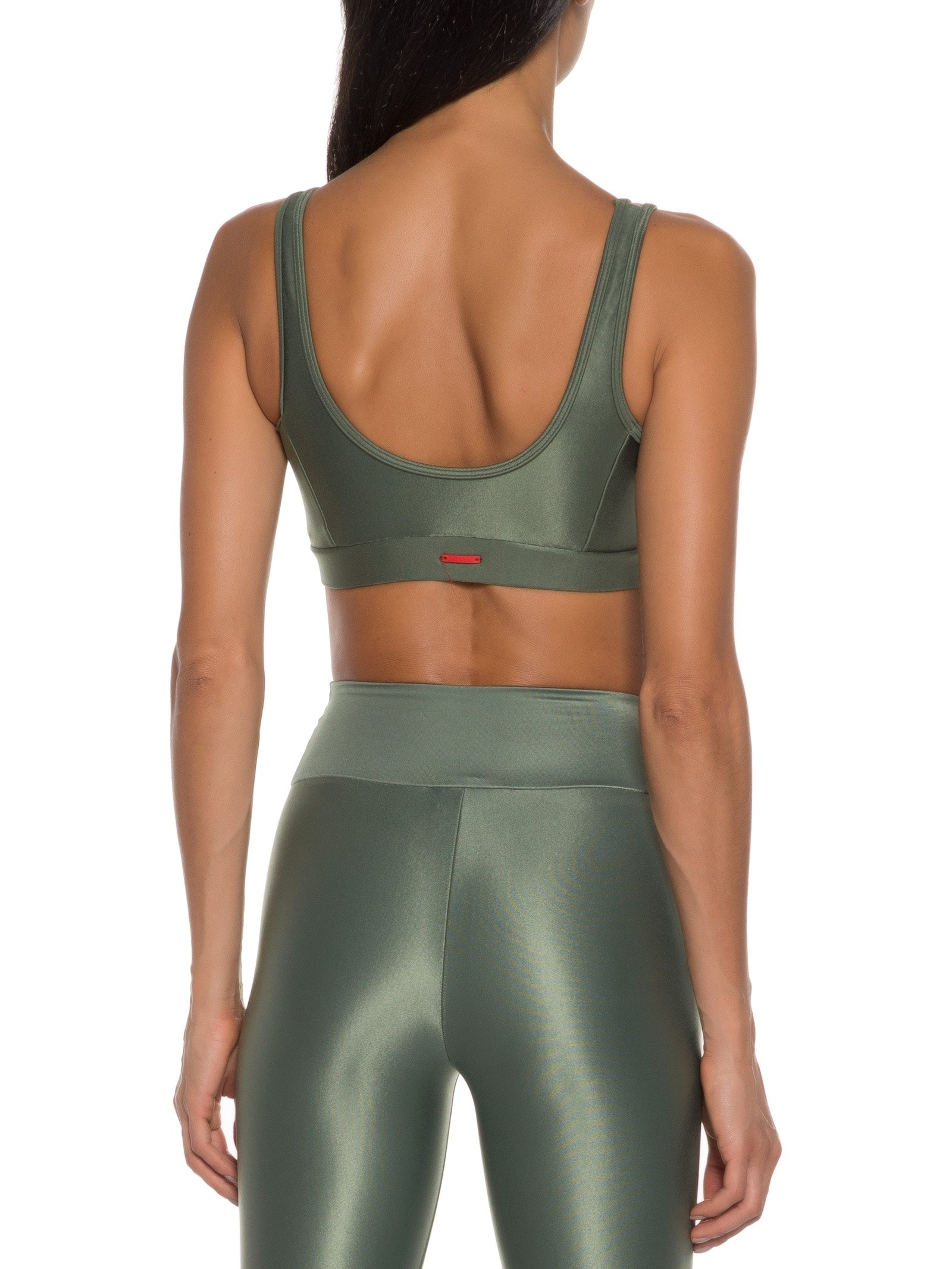 Top Alça Reta Liso Verde Body For Sure