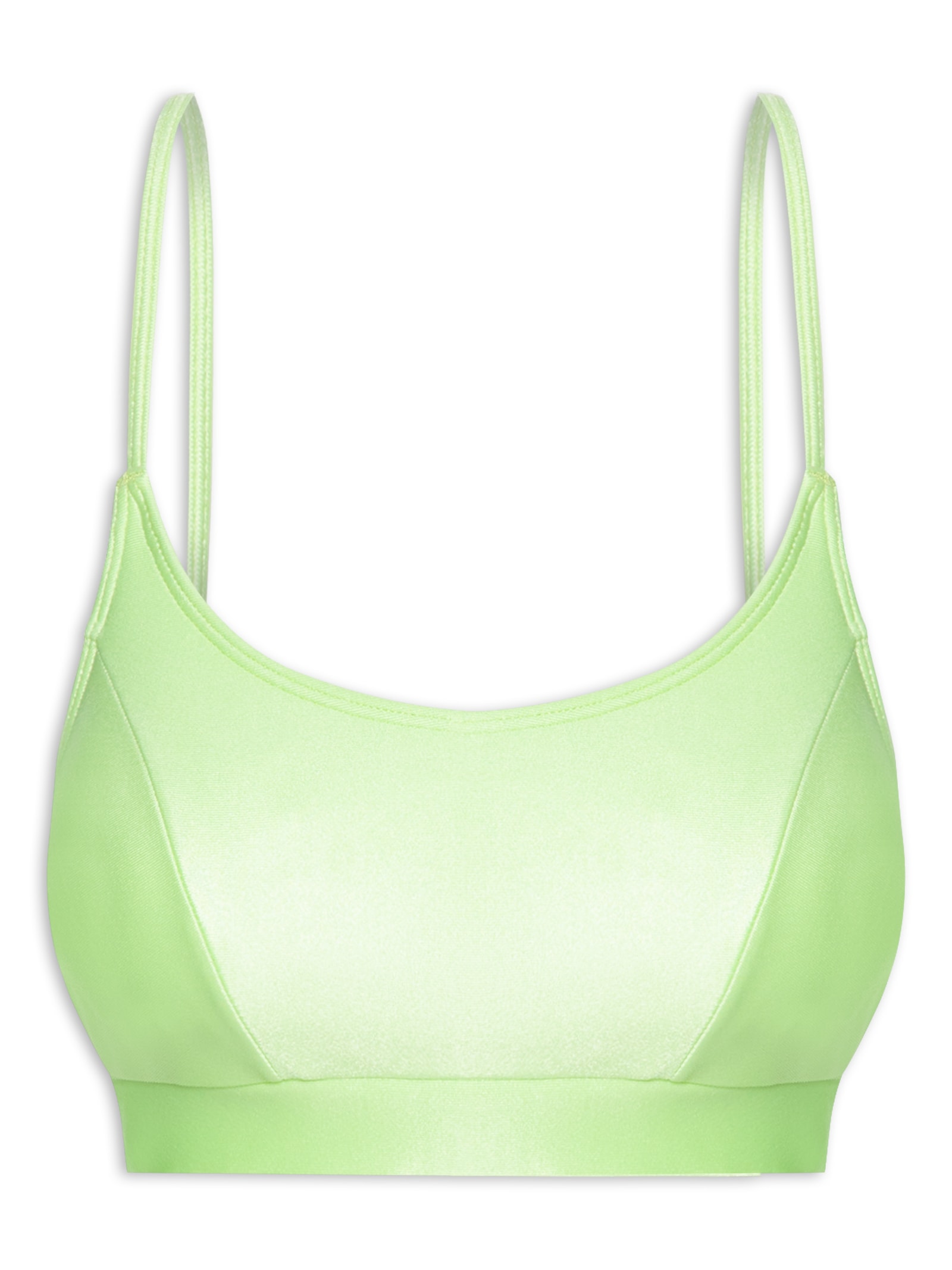 Top Alça Reta Liso Verde  Body For Sure