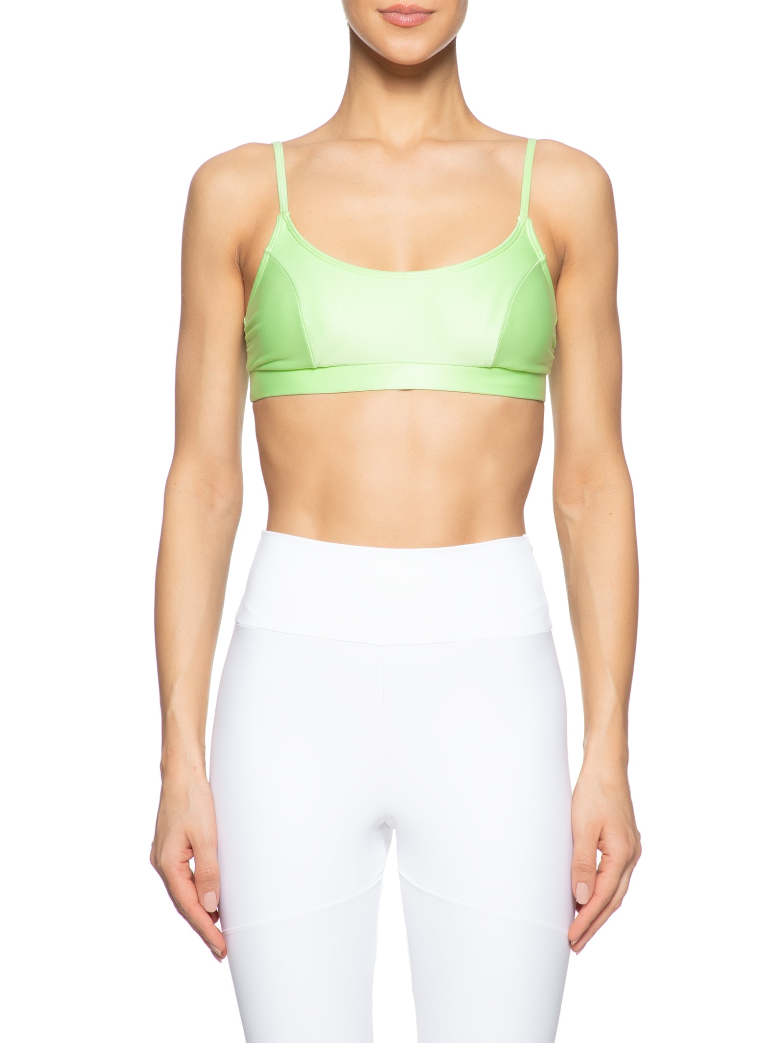 Top Alça Reta Liso Verde  Body For Sure