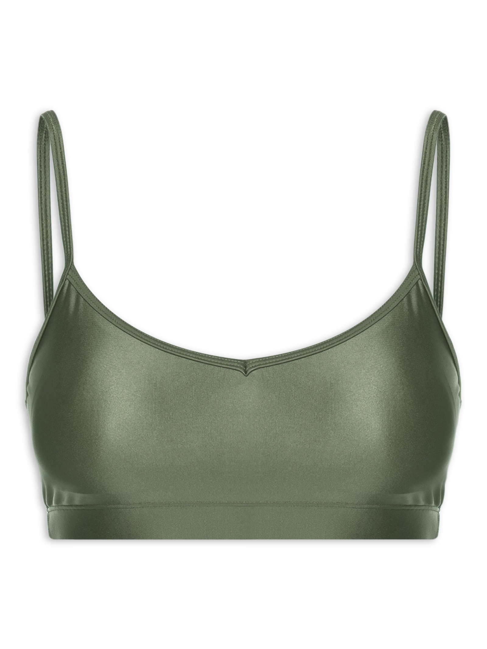 Top Alça Reta Liso Verde Body For Sure
