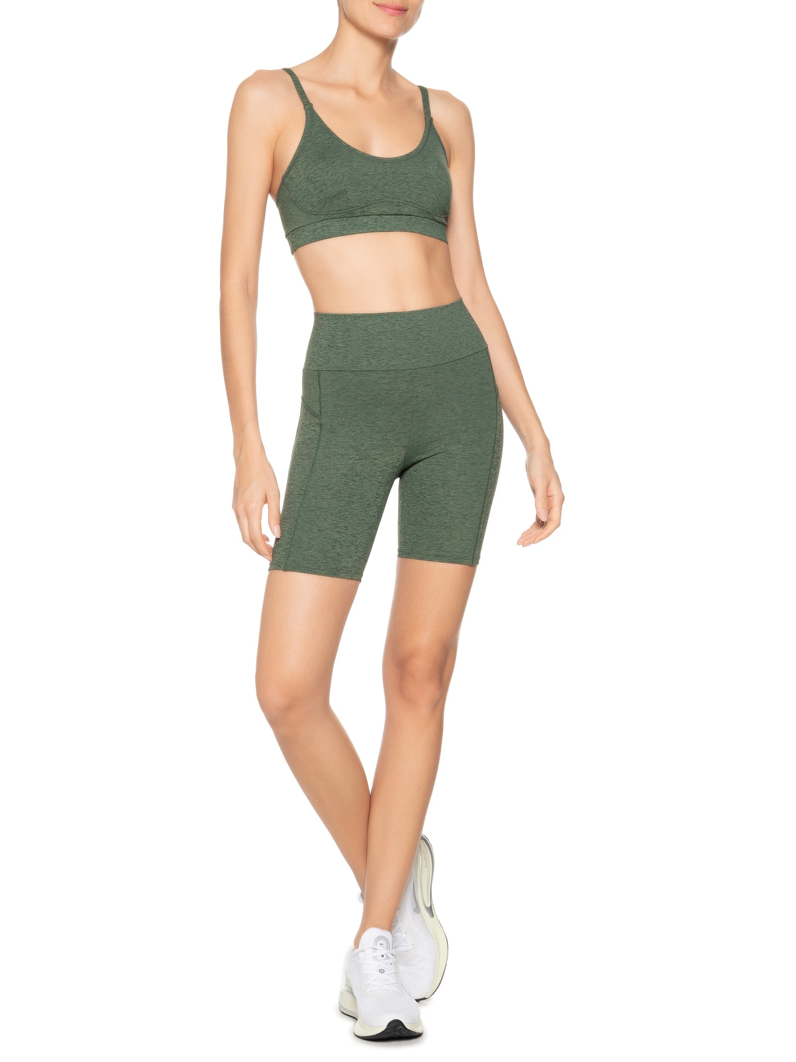 Top Alça Reta Liso Verde Body For Sure