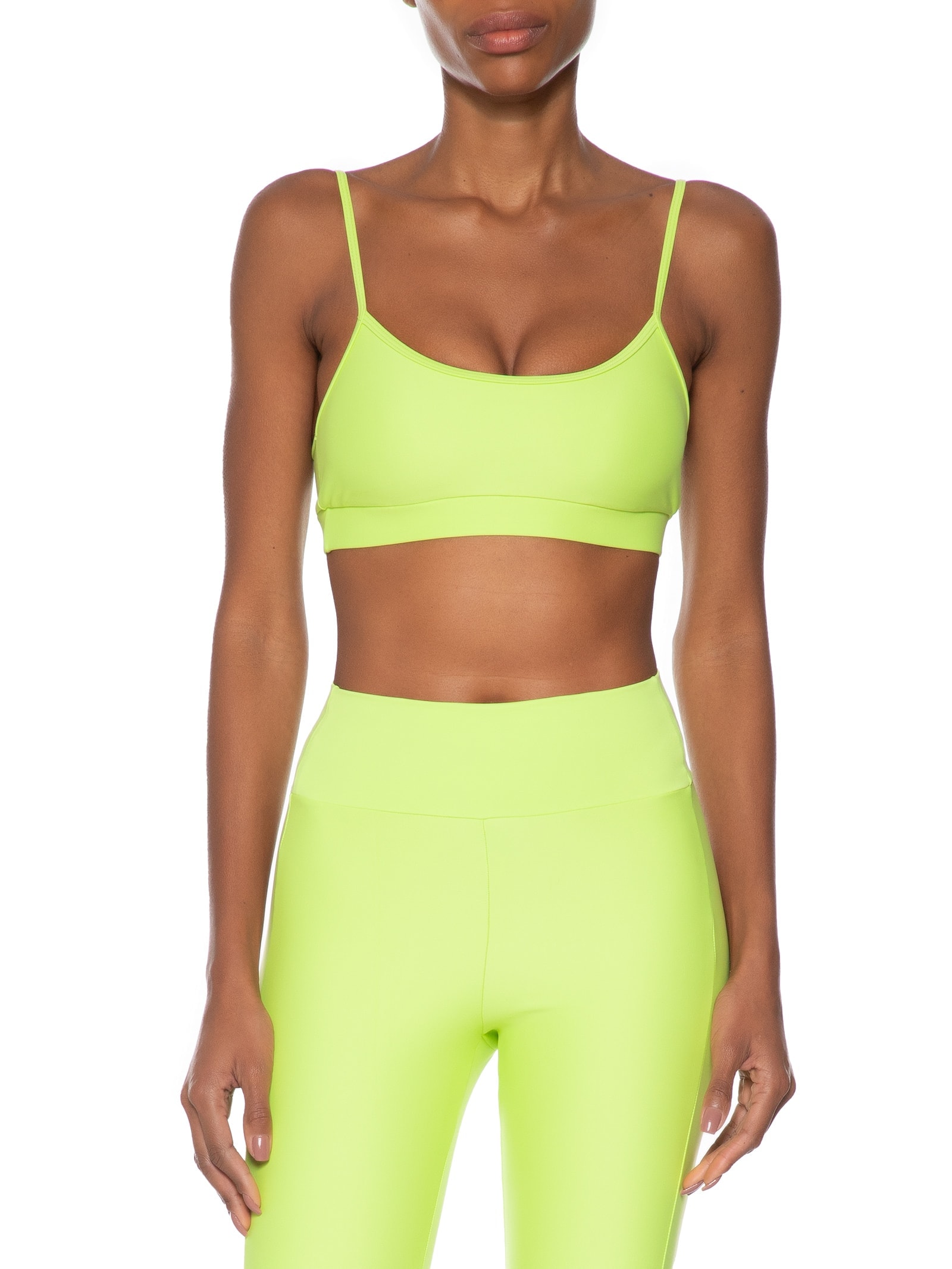 Top Alça Reta Liso Verde Body For Sure