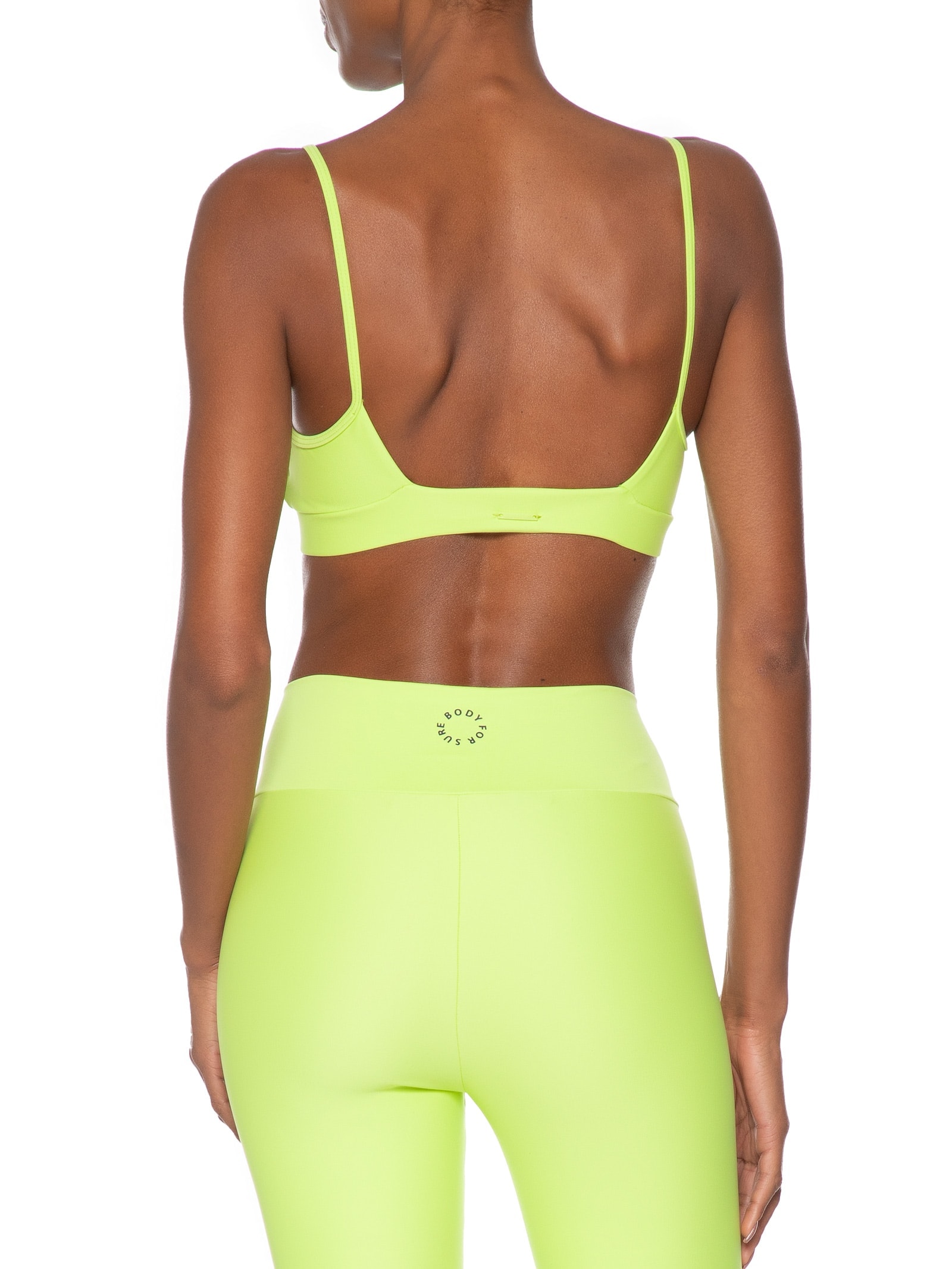 Top Alça Reta Liso Verde Body For Sure