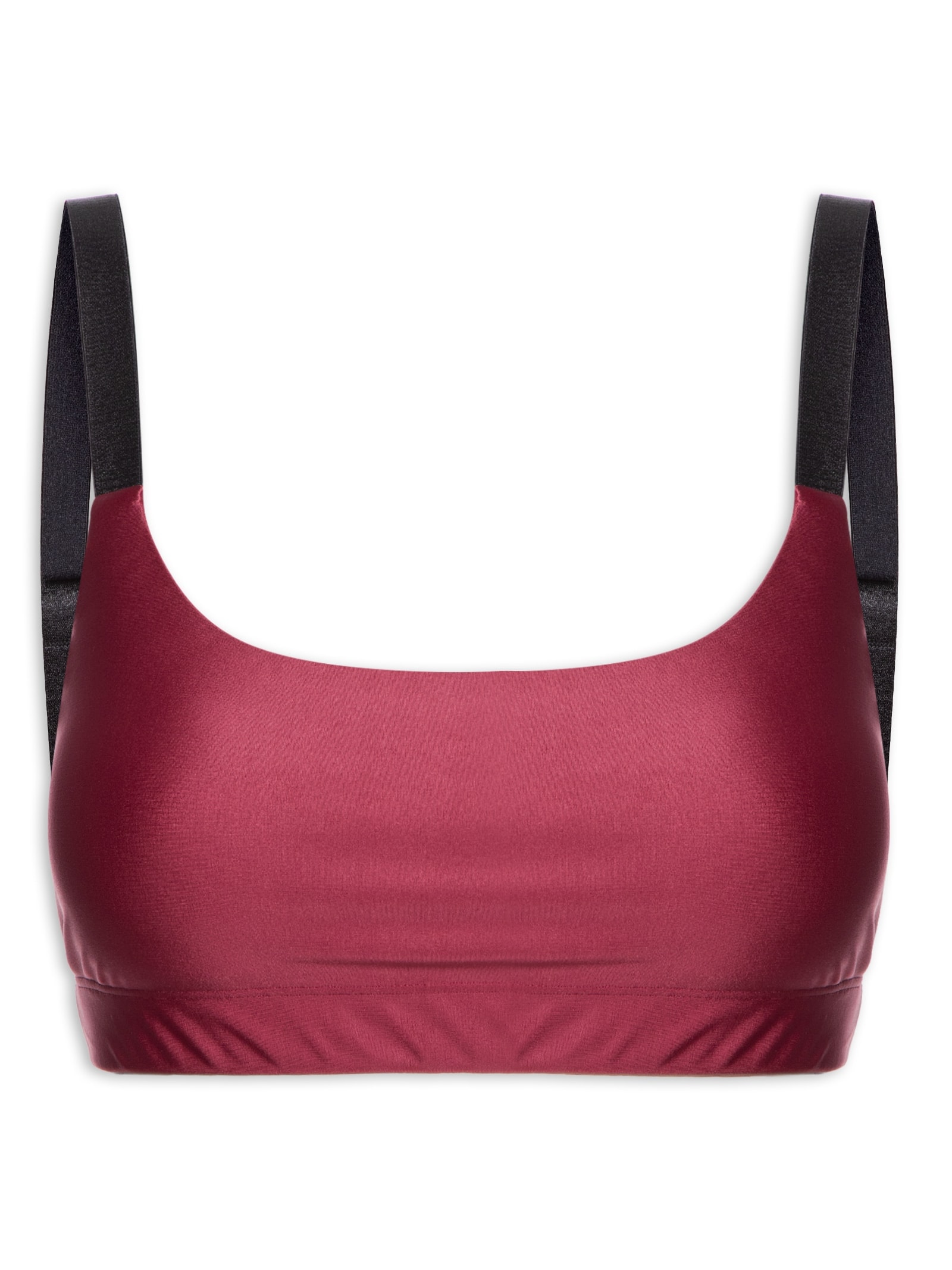 Top Alça Reta Liso Vinho Body For Sure