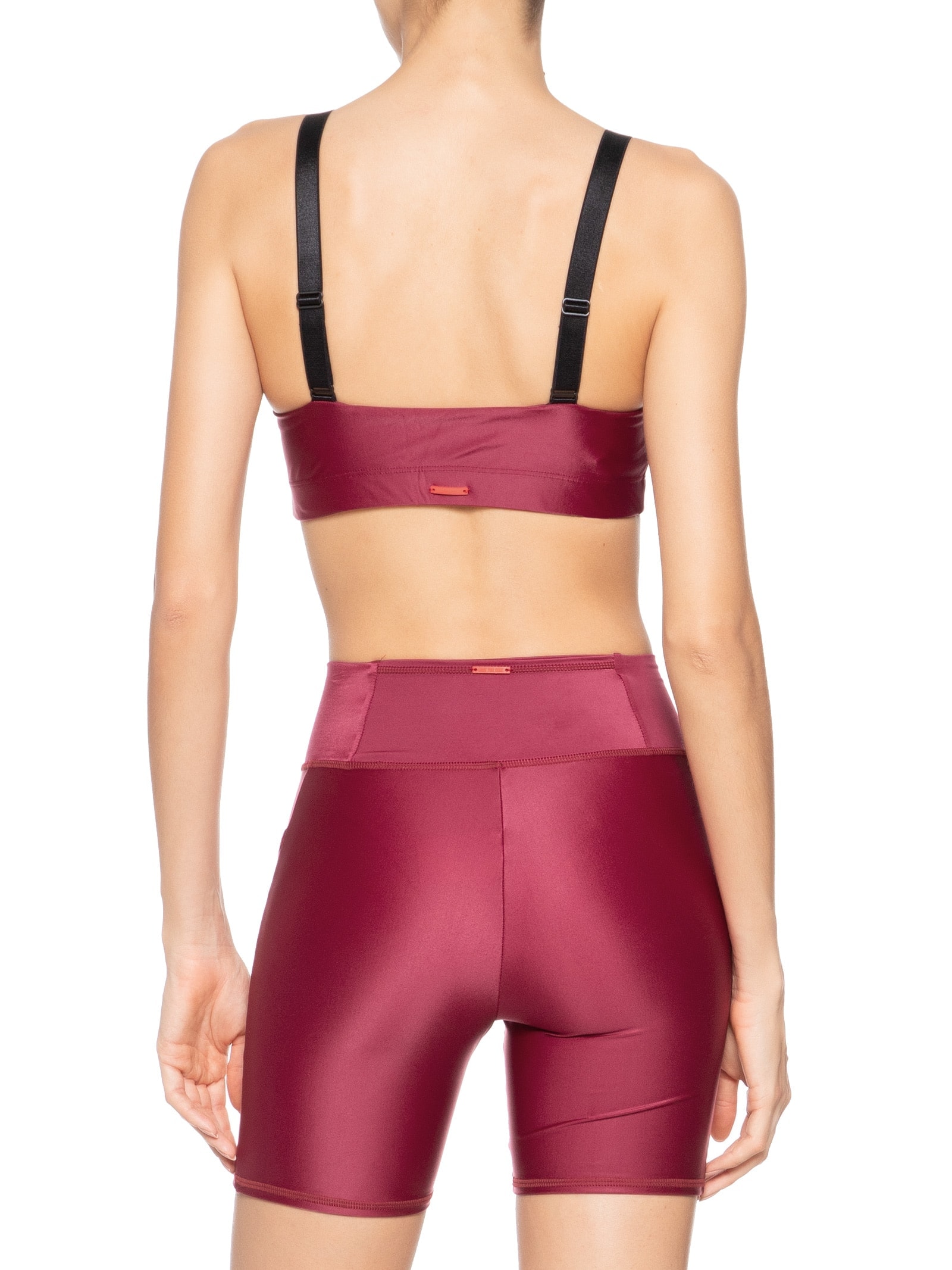 Top Alça Reta Liso Vinho Body For Sure