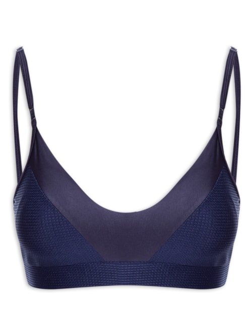 Top Alça Reta Texturizado Flow – Azul