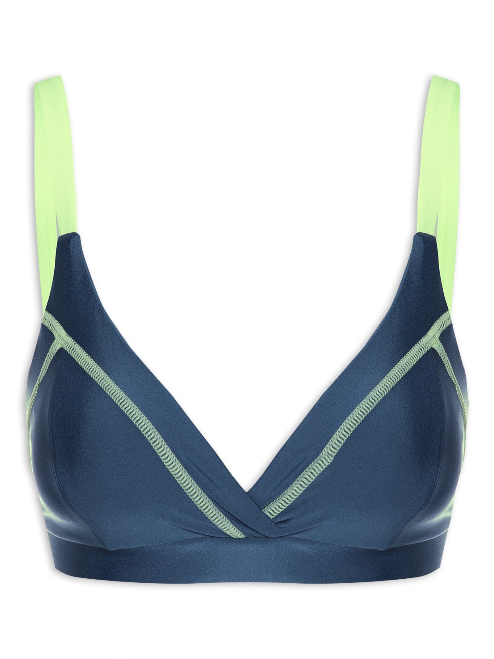 Top Alça Reto Liso Azul Body For Sure