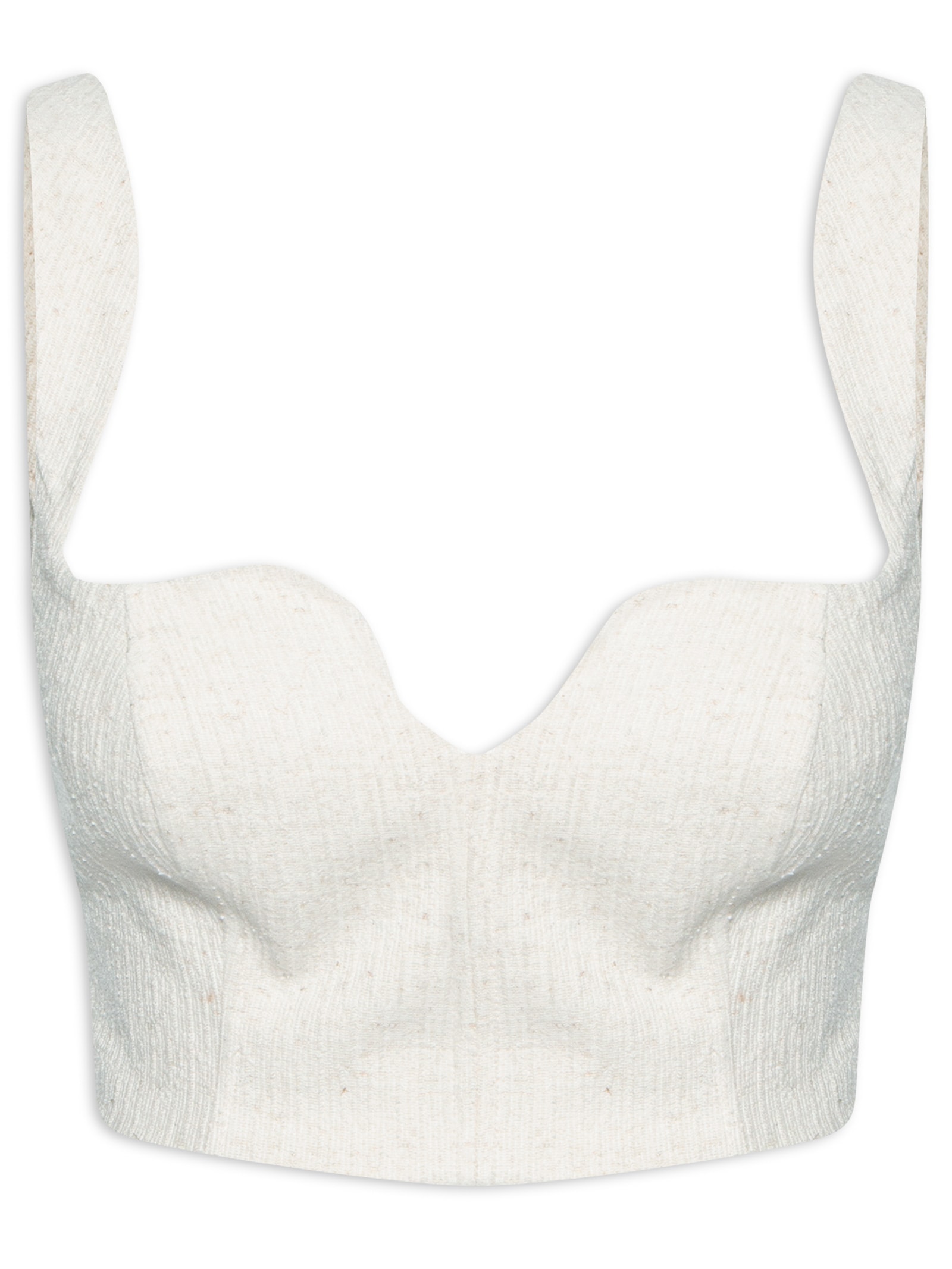 Farm - Top Alça Tweed - Off White