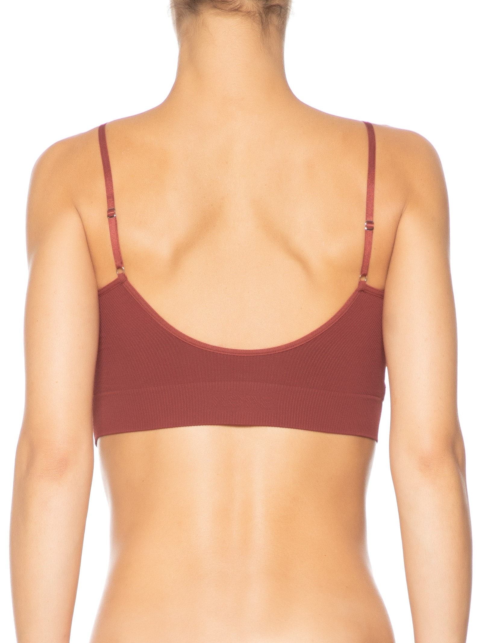 Top Alças Finas Com Bojo Removível Em Microfibra Canelada Free Vermelho Hope