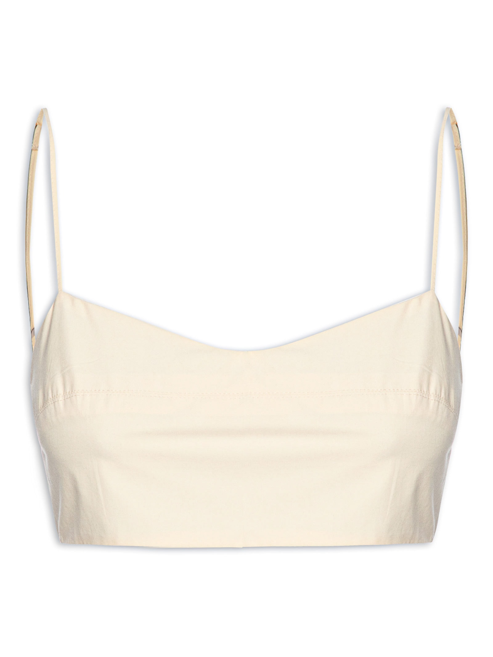 Top Algodão Recorte Busto Bege Dress To