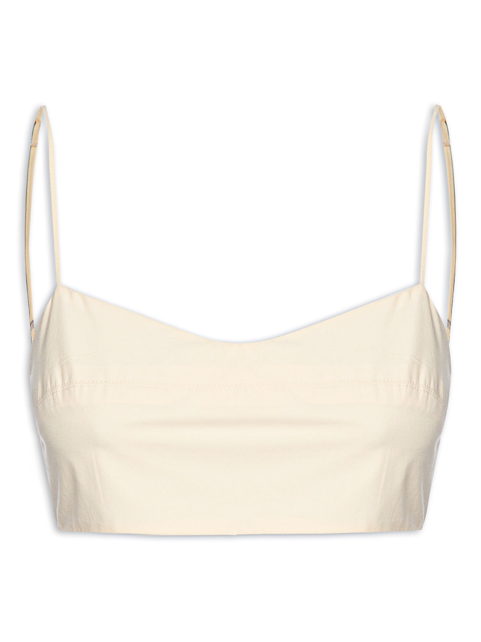 Top Algodão Recorte Busto Bege Dress To