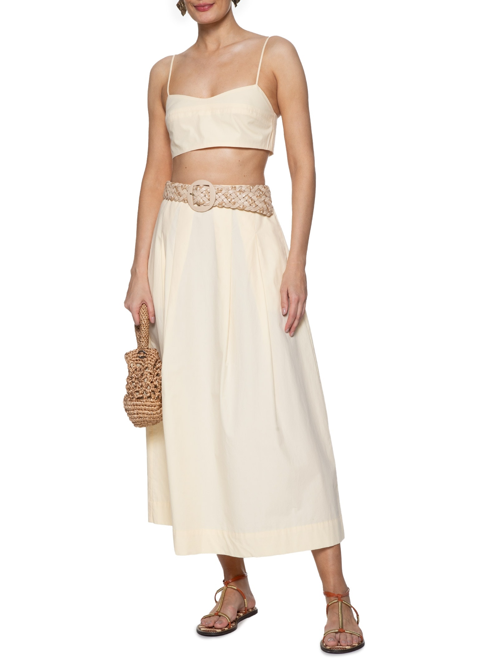 Top Algodão Recorte Busto Bege Dress To