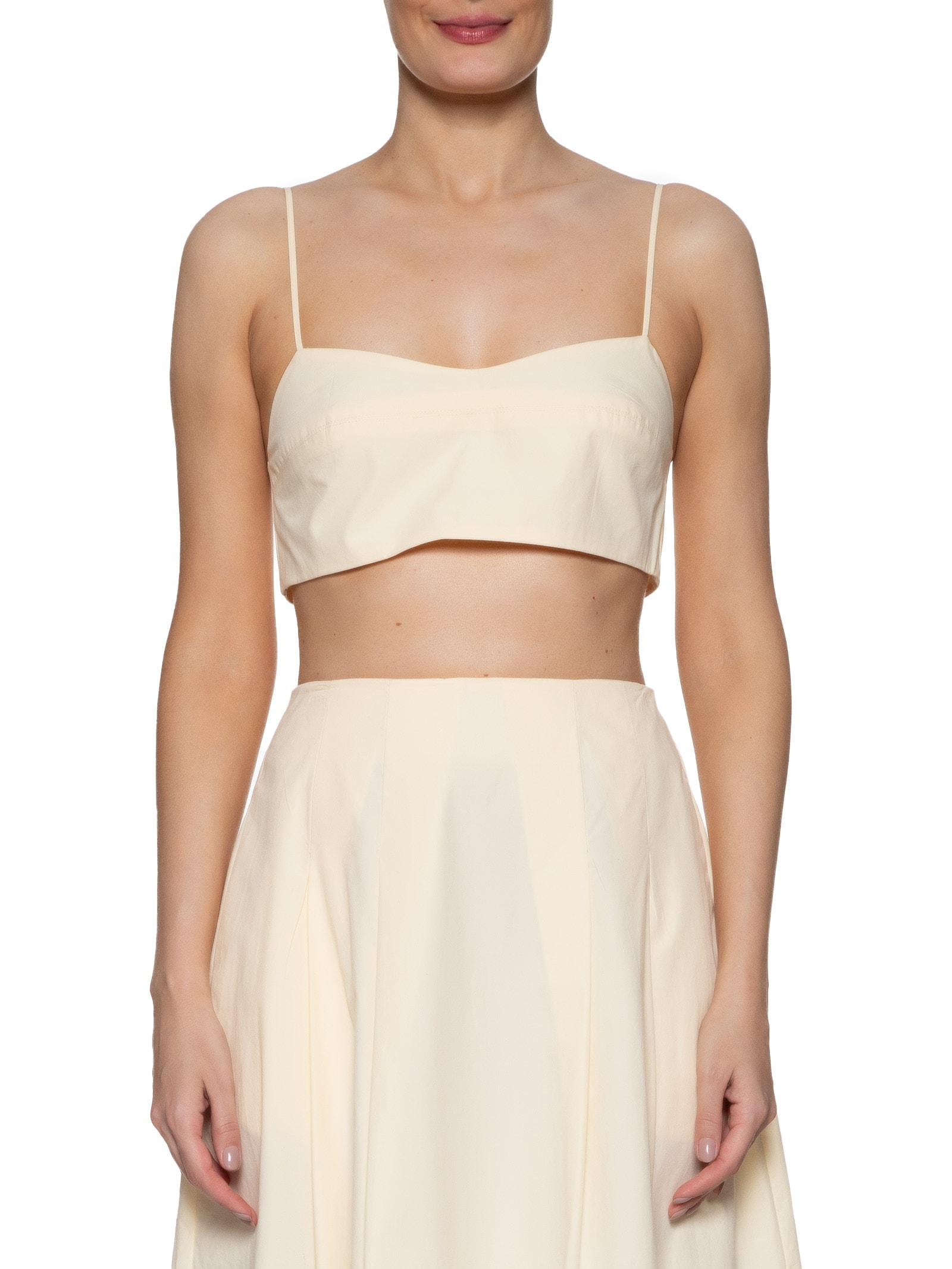 Top Algodão Recorte Busto Bege Dress To