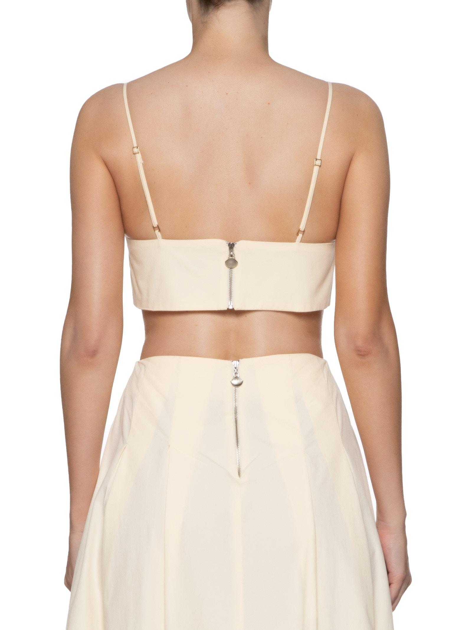 Top Algodão Recorte Busto Bege Dress To