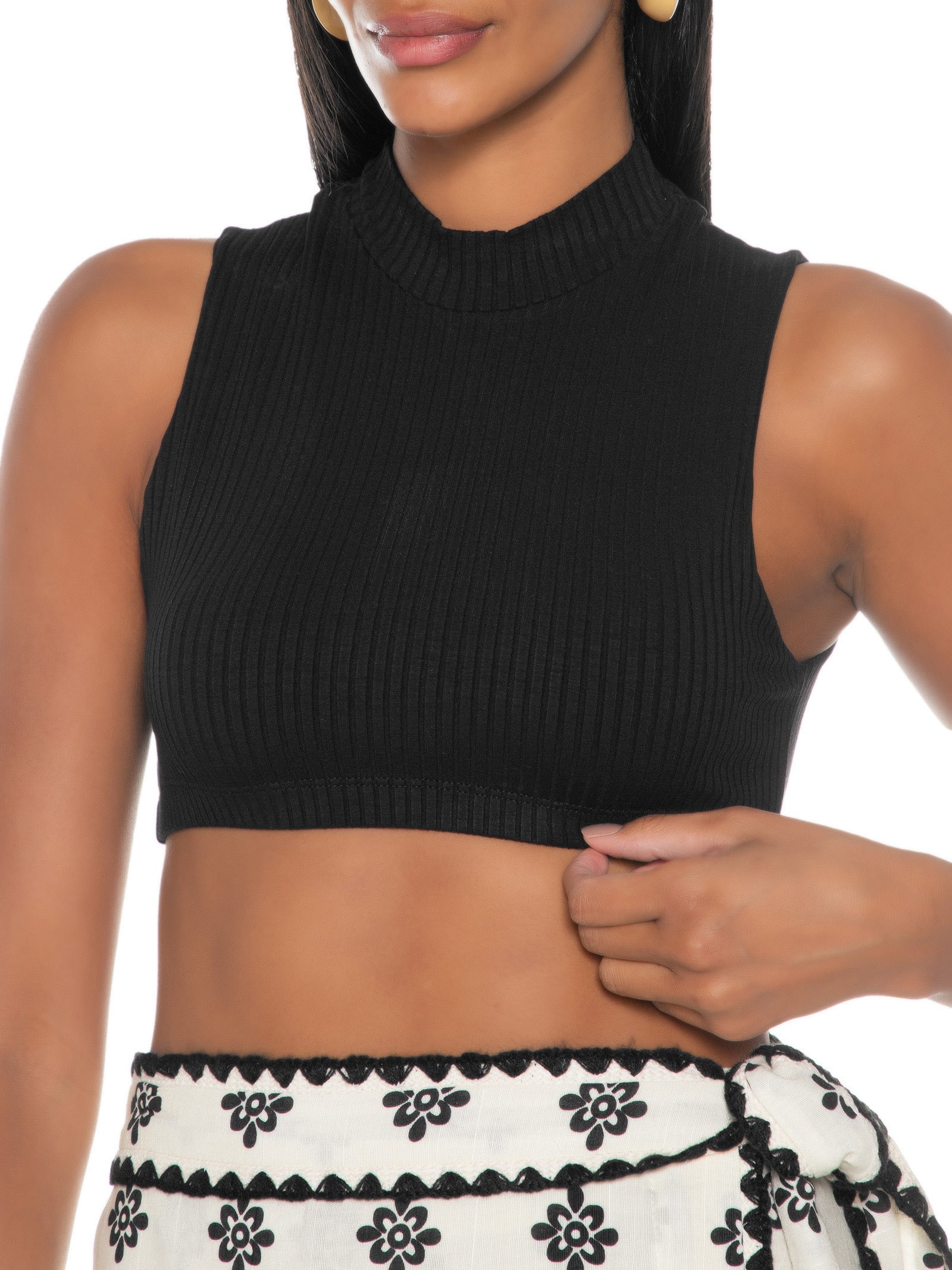 Top Aro Golinha Rib Preto Farm