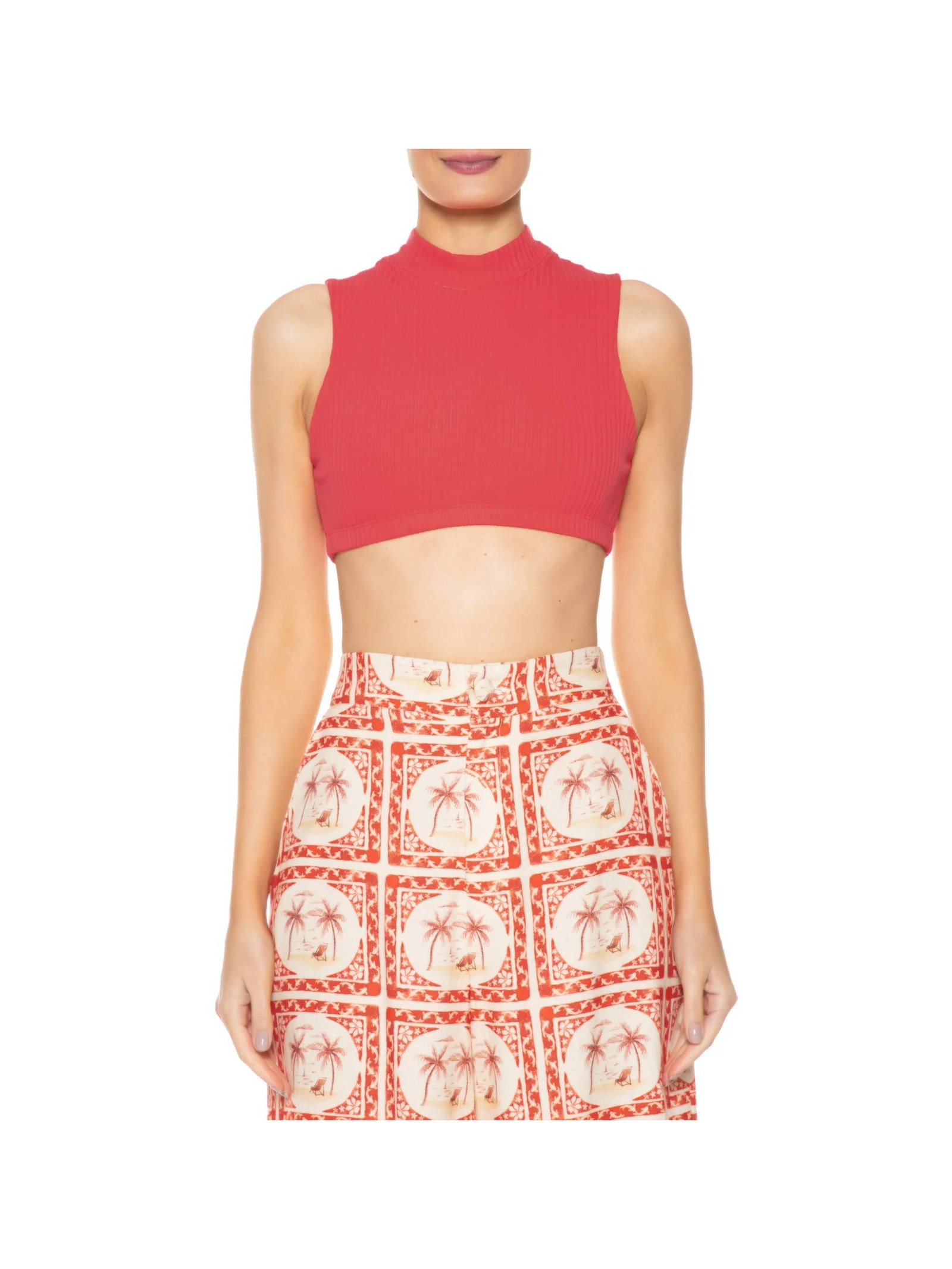 Top Aro Golinha Rib Vermelho Farm