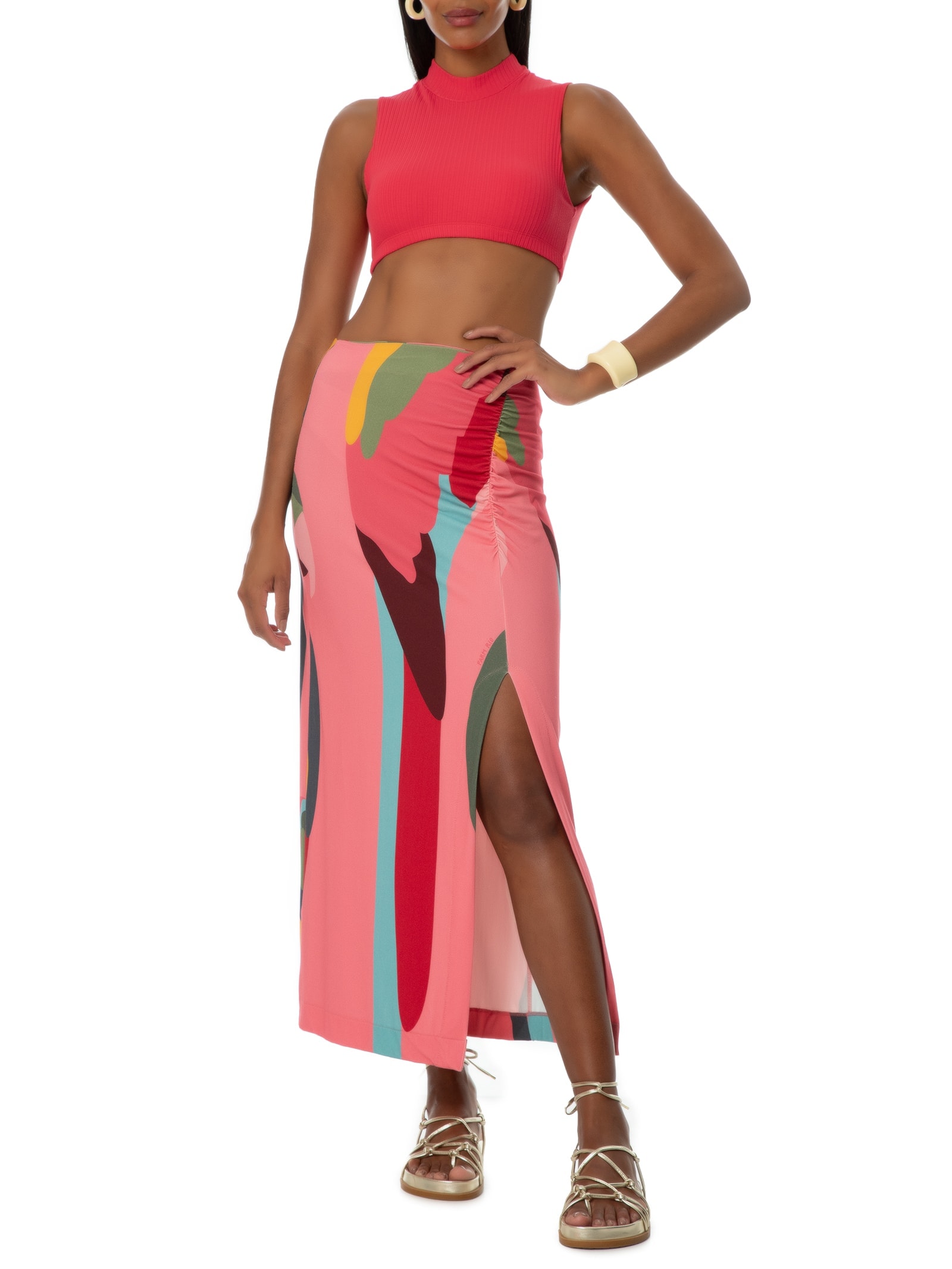 Top Aro Golinha Rib Vermelho Farm