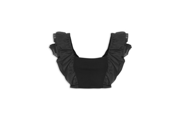 Top Babado Duplo - Preto
