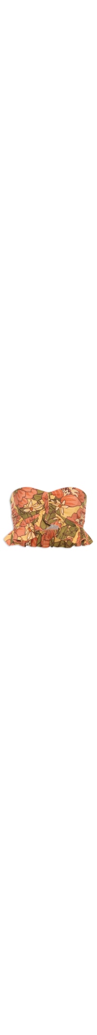 Top Babado Floral Lindeza - Amarelo